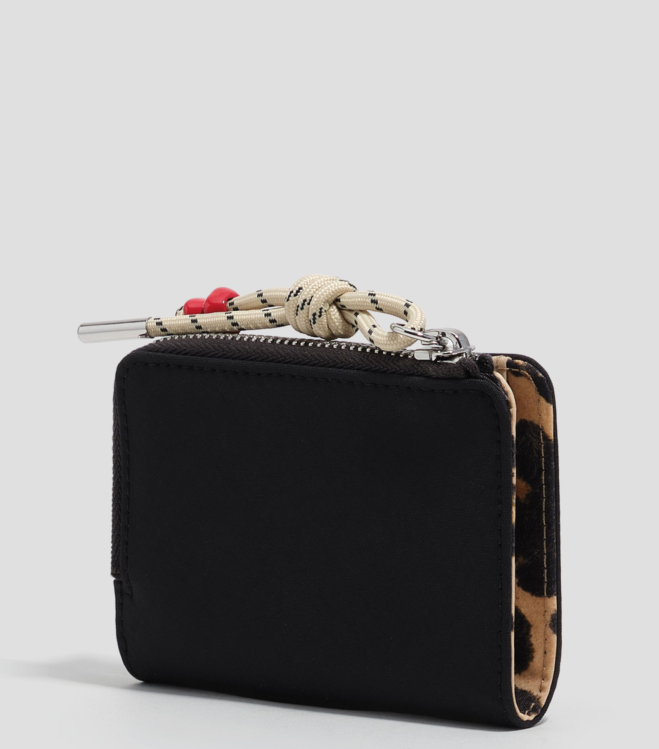 Cartera compacta nylon grafito Mujer