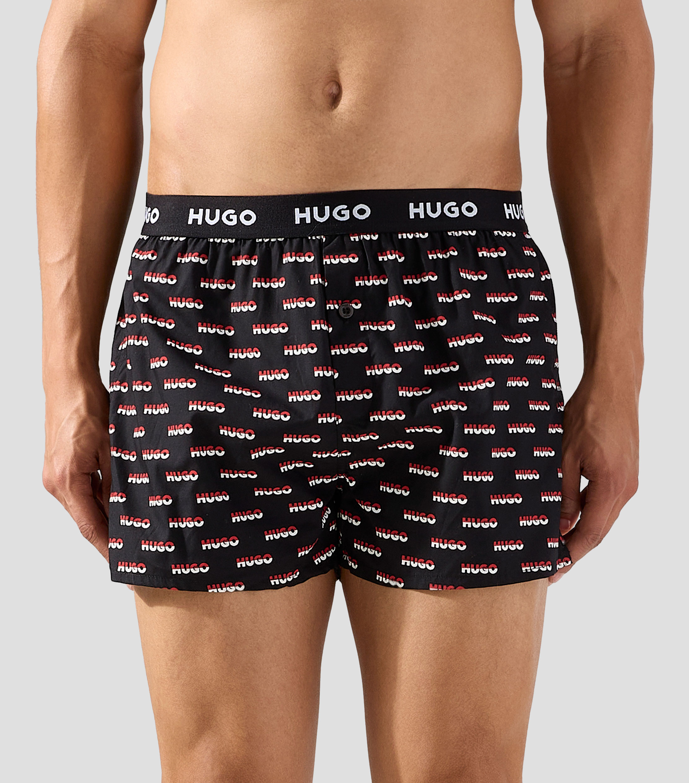 Paquete de tres bóxers de algodón con logos en la cintura Hombre