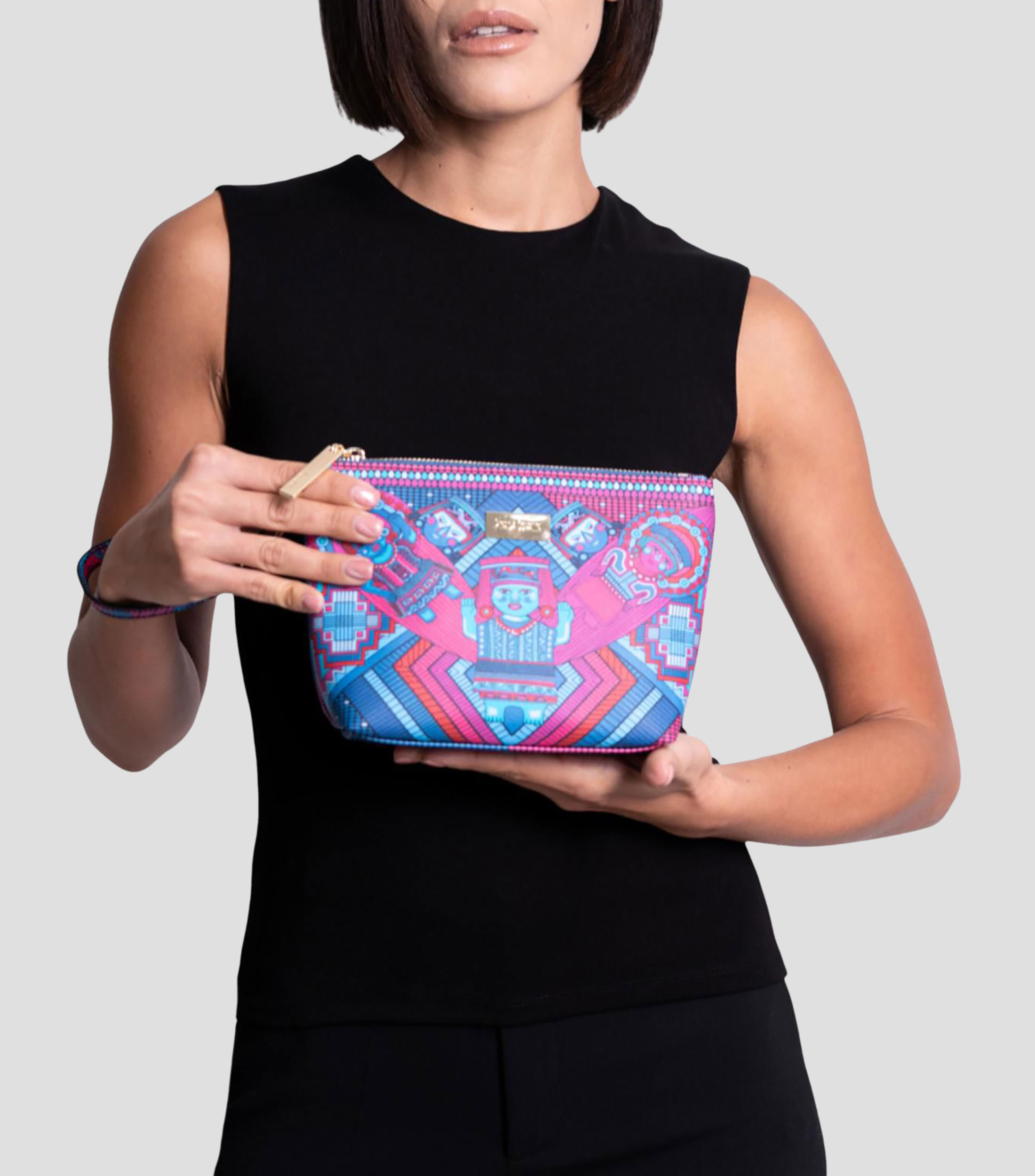 Cosmetiquera Estampada Caritas Sonrientes de Veracruz Mujer