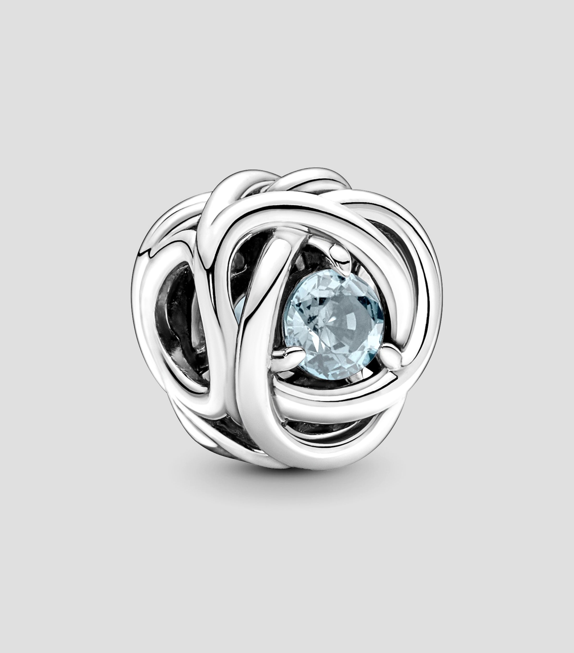 Charm en Plata con Cristales Círculo Eternity Azul Aguamarina Mujer