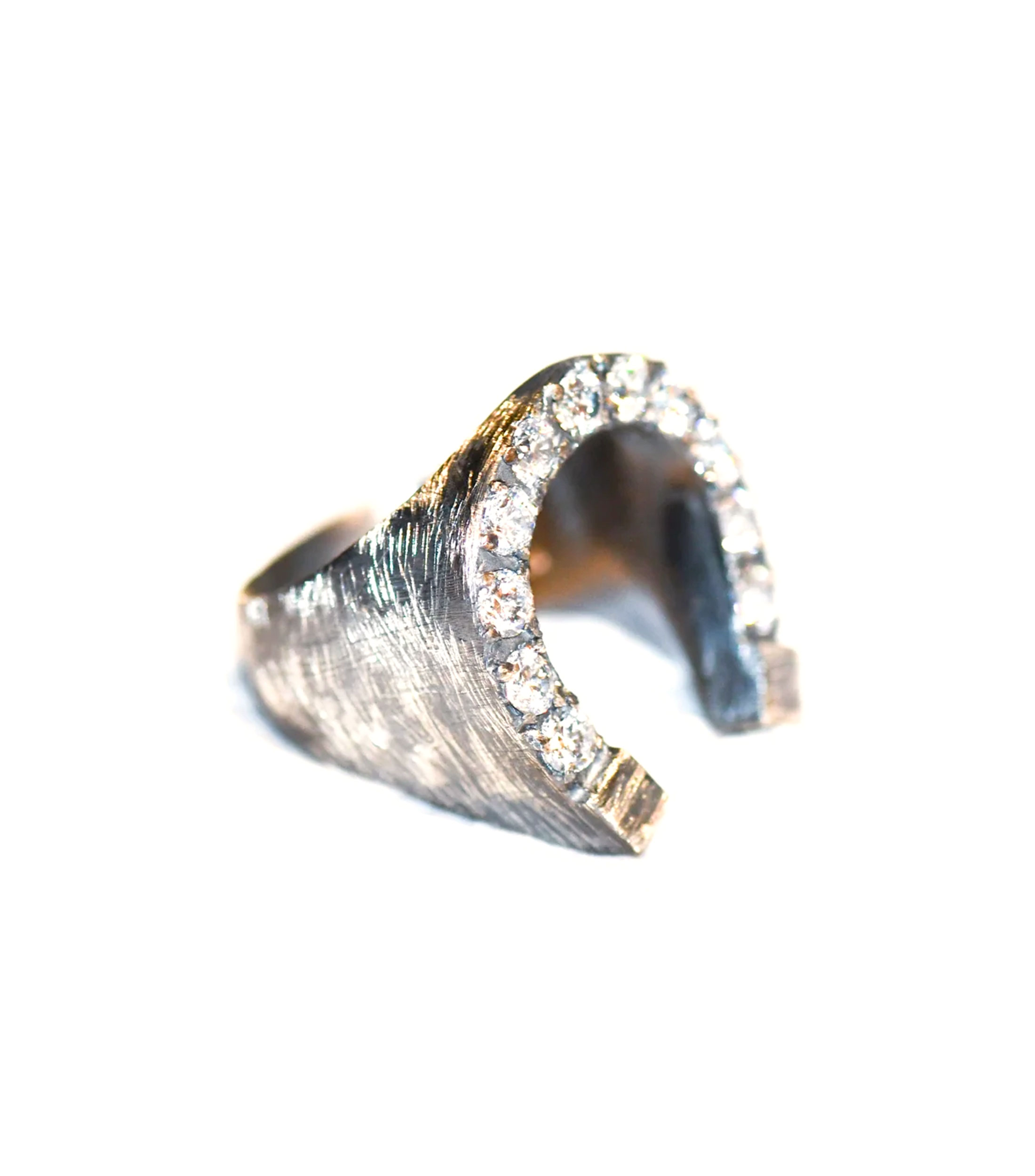 Anillo en plata .925 Herradura con zirconias Cubicas Hombre