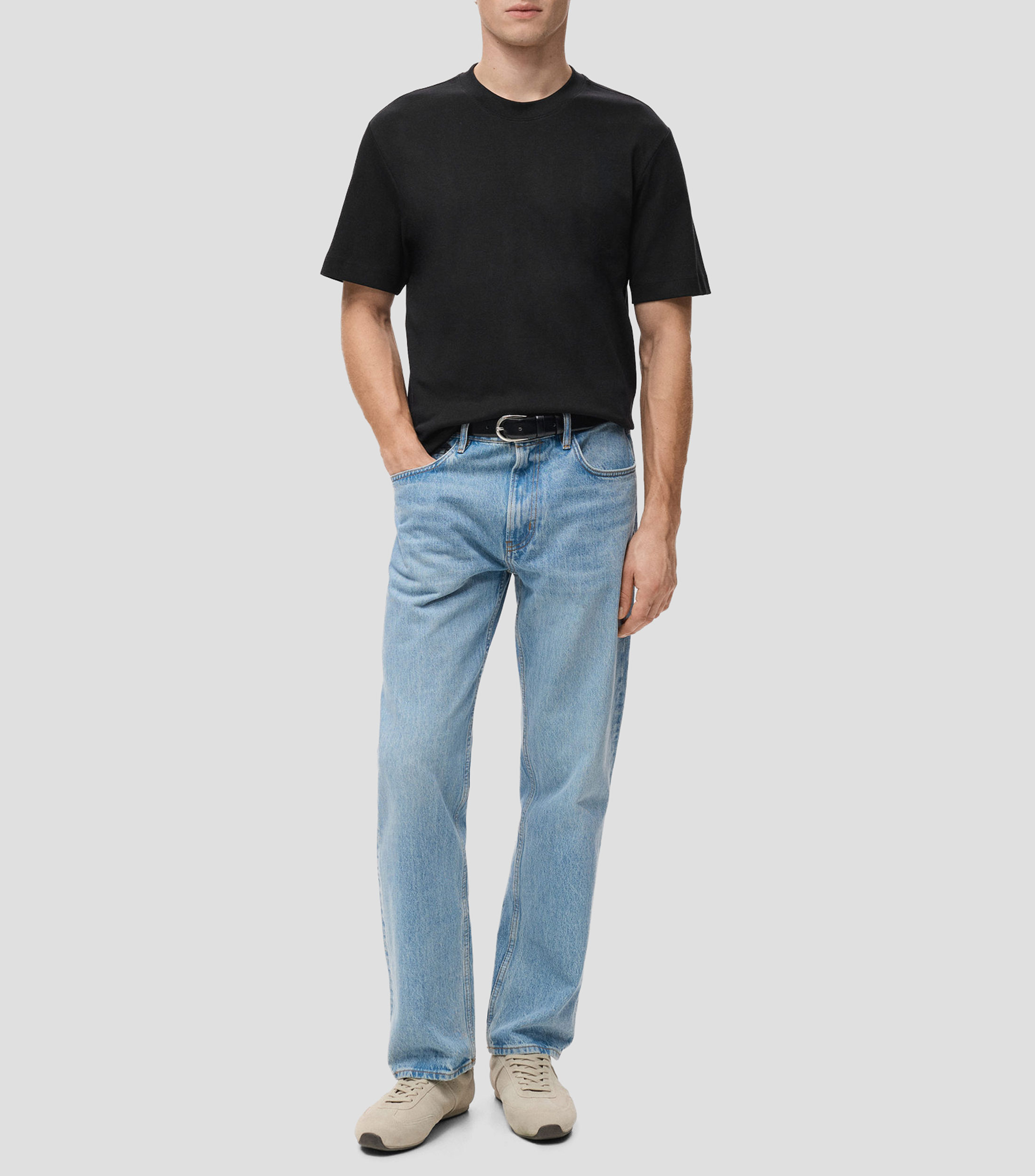 Playera cuello redondo manga corta lisa Hombre