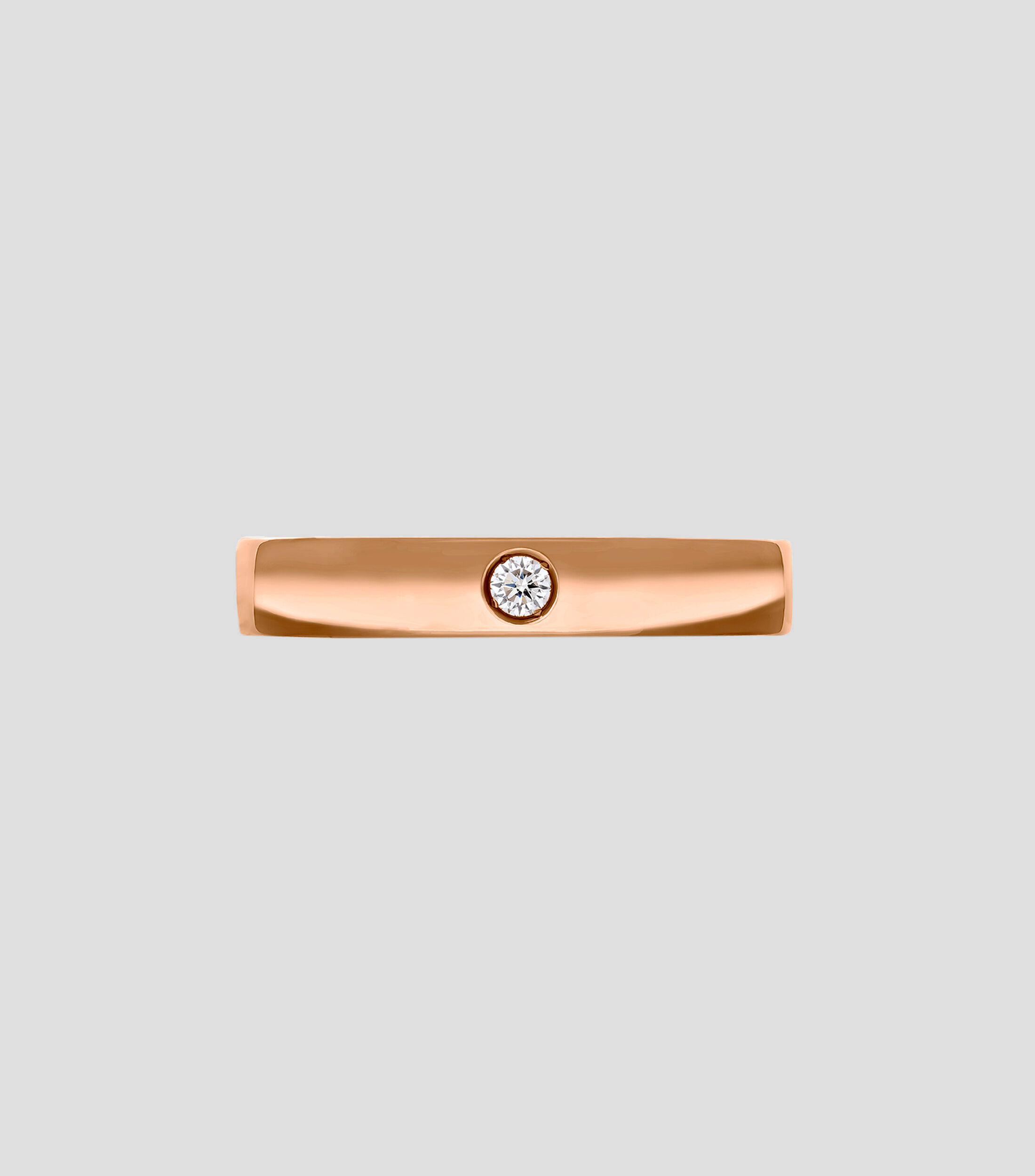 Anillo Solitario en oro rosa de 18 Kts Talla 13 Mujer