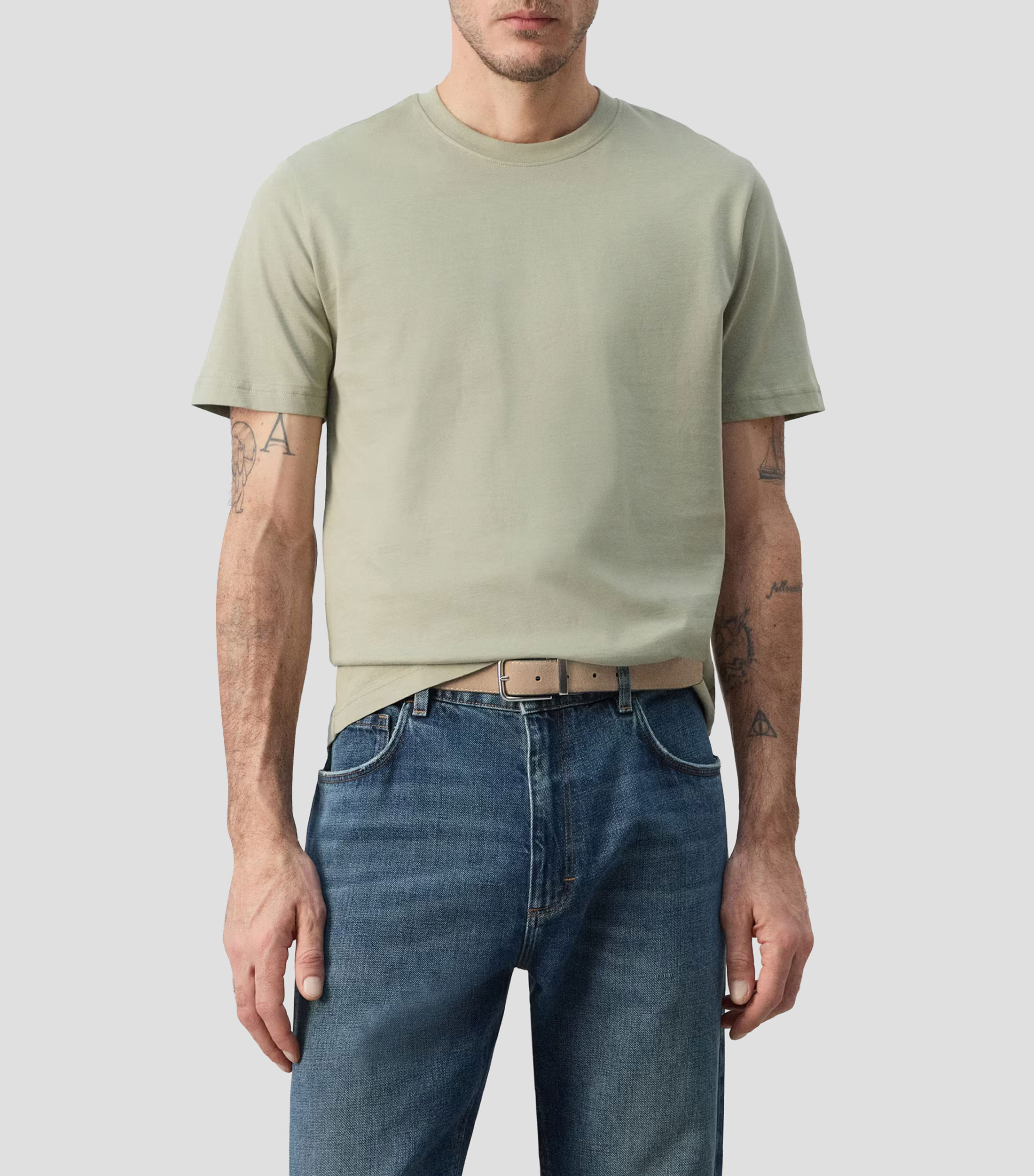 Playera cuello redondo manga corta lisa Hombre