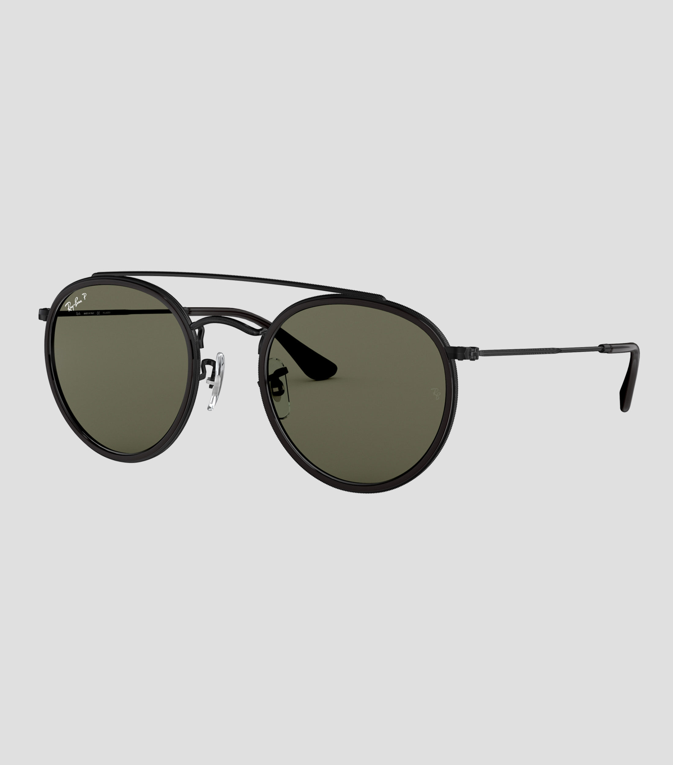 Lentes de sol redondos Round Double Bridge negros Unisex