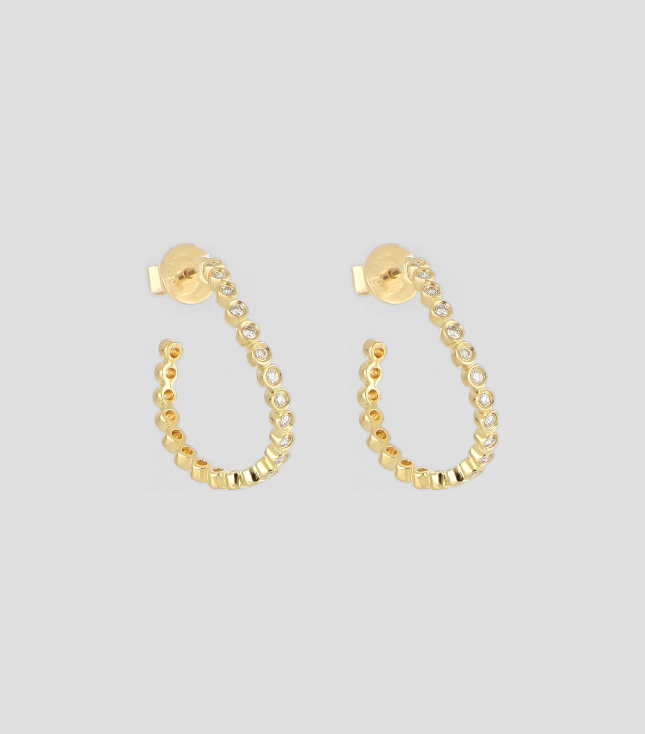 Aretes en Oro amarillo de 18 kilates con diamantes Mujer