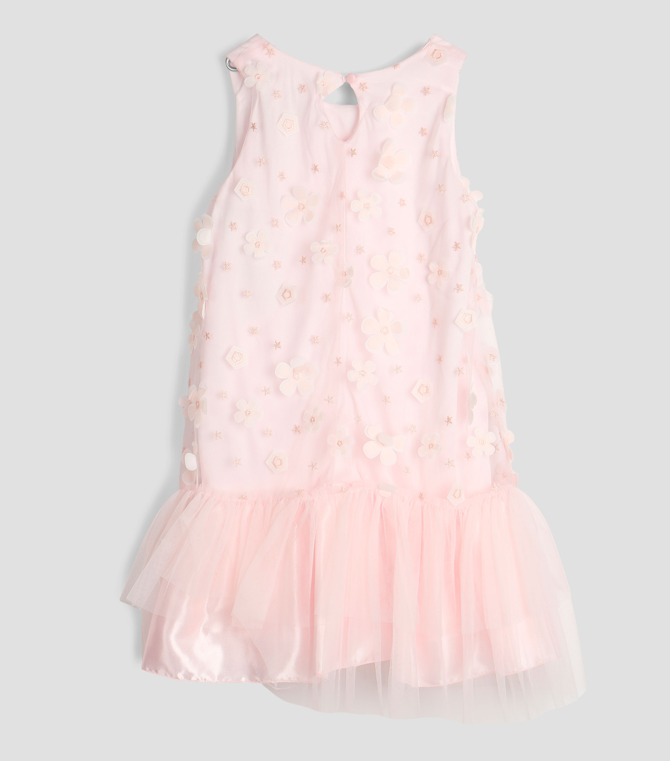Vestido con aplicaciones de flores Niña