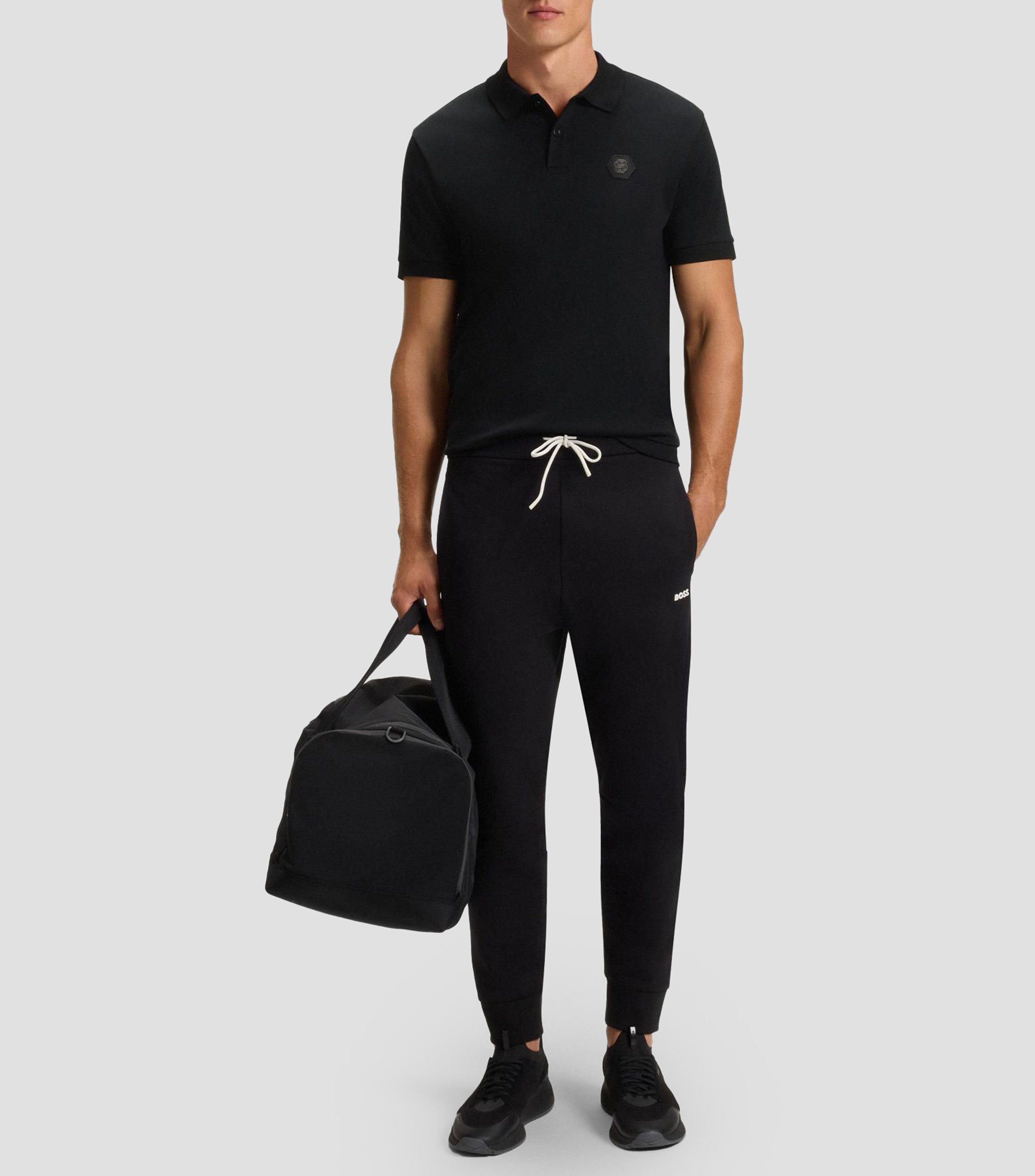 Polo de algodón Pima con monograma Double B Hombre