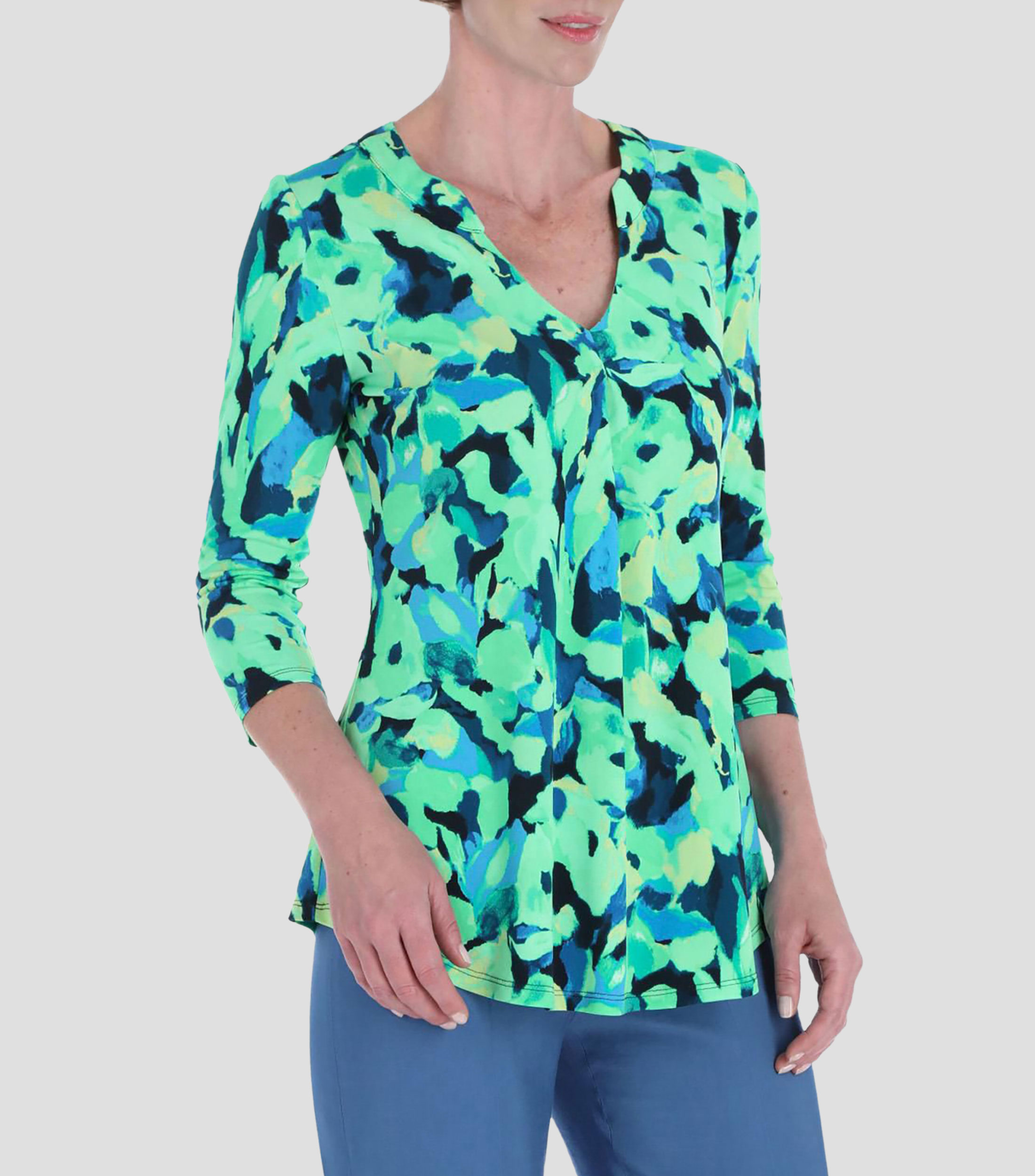 Blusa estampada manga 3/4 Mujer