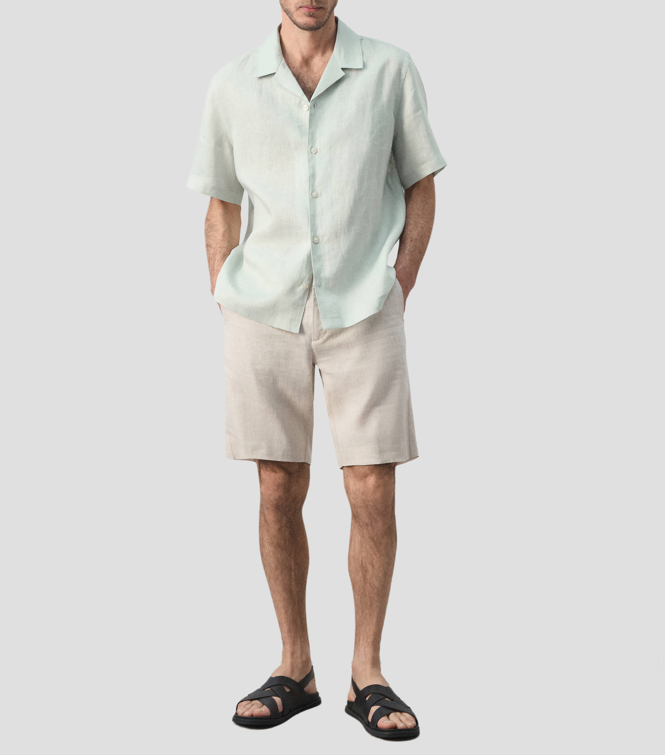 Camisa manga corta liso Hombre