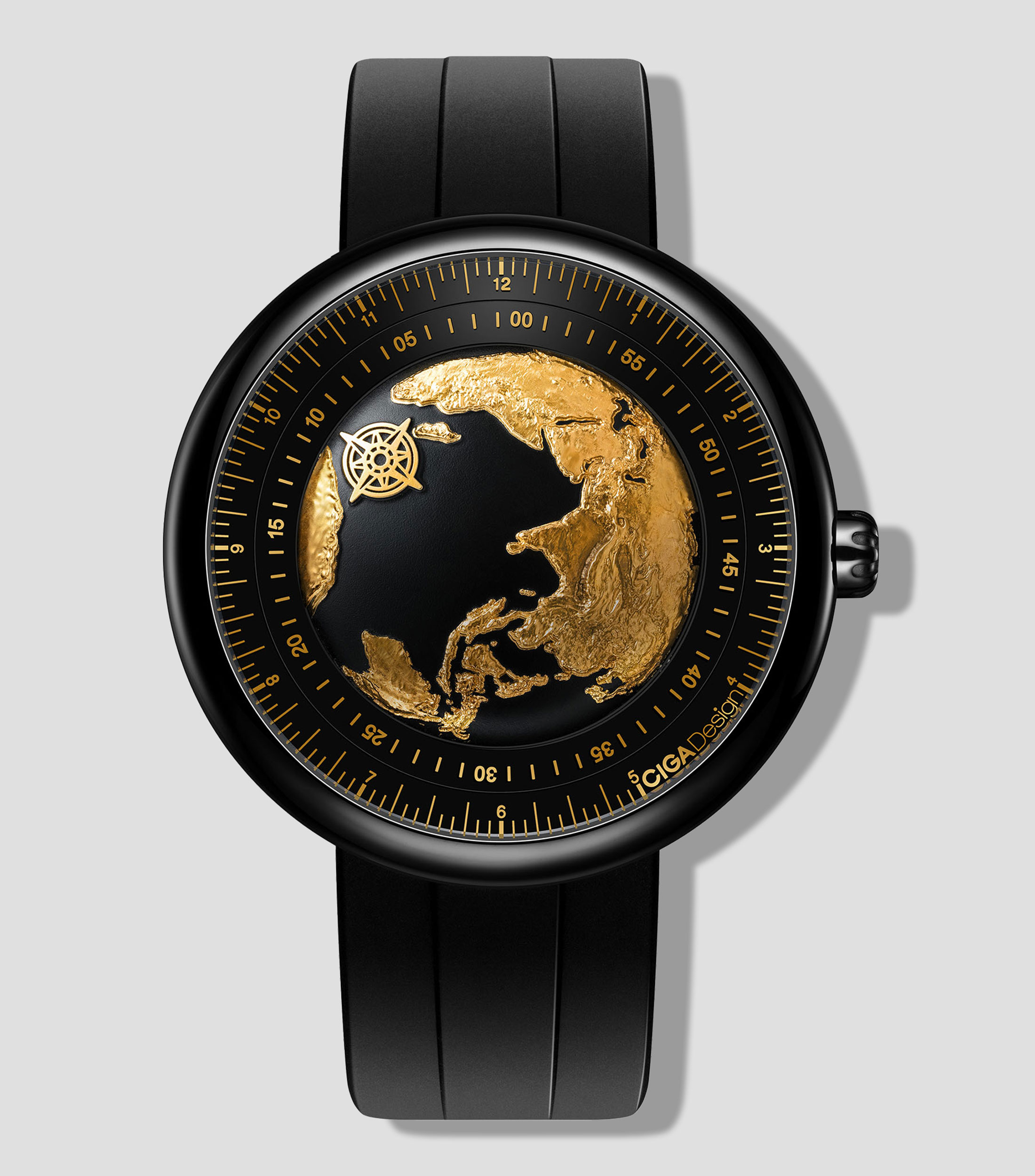 Reloj para hombre Blue Planet II Gilded Age casual negro