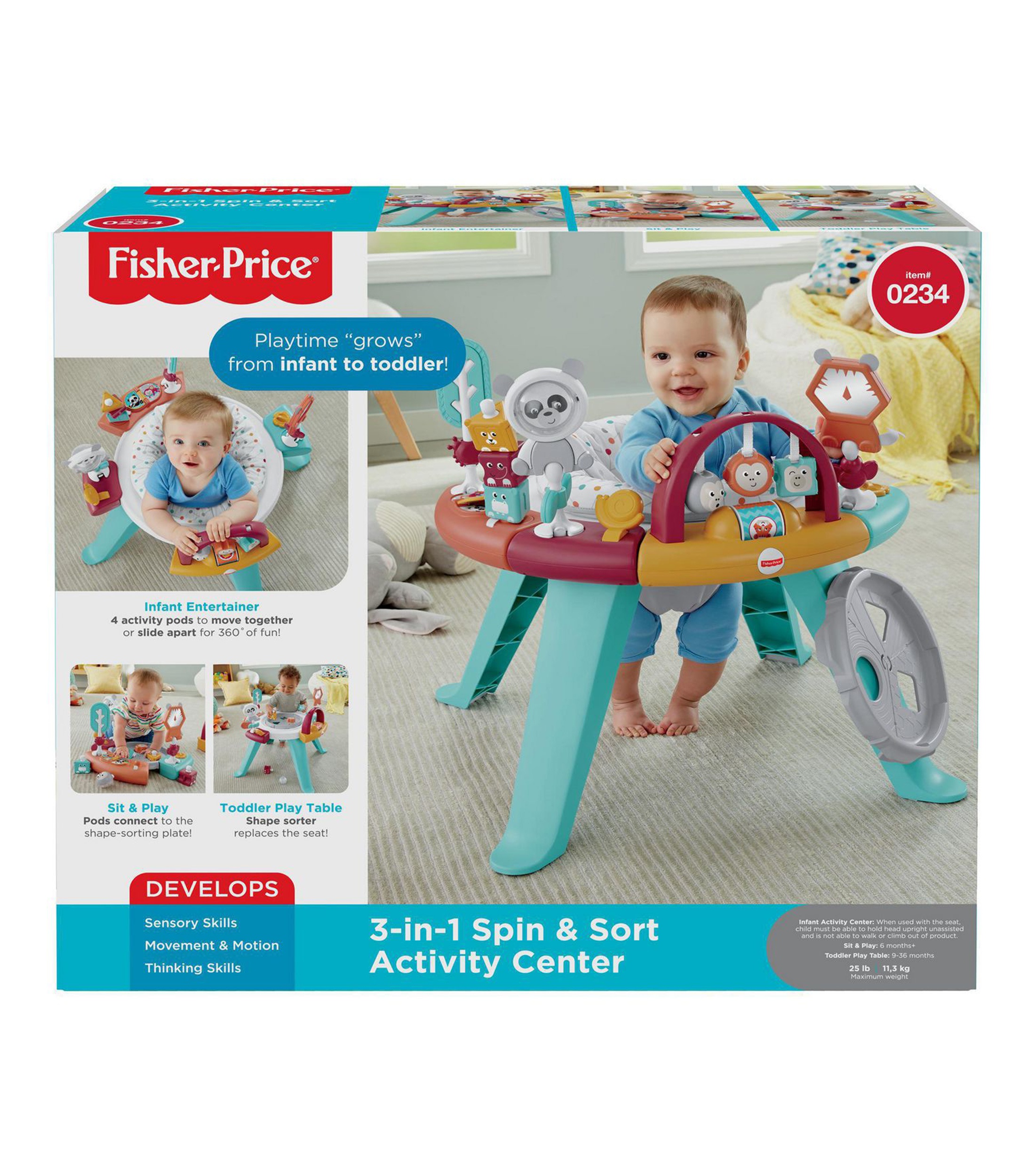 Fisher Price Centro de Actividades Spin Sort 3 en 1 El Palacio de Hierro