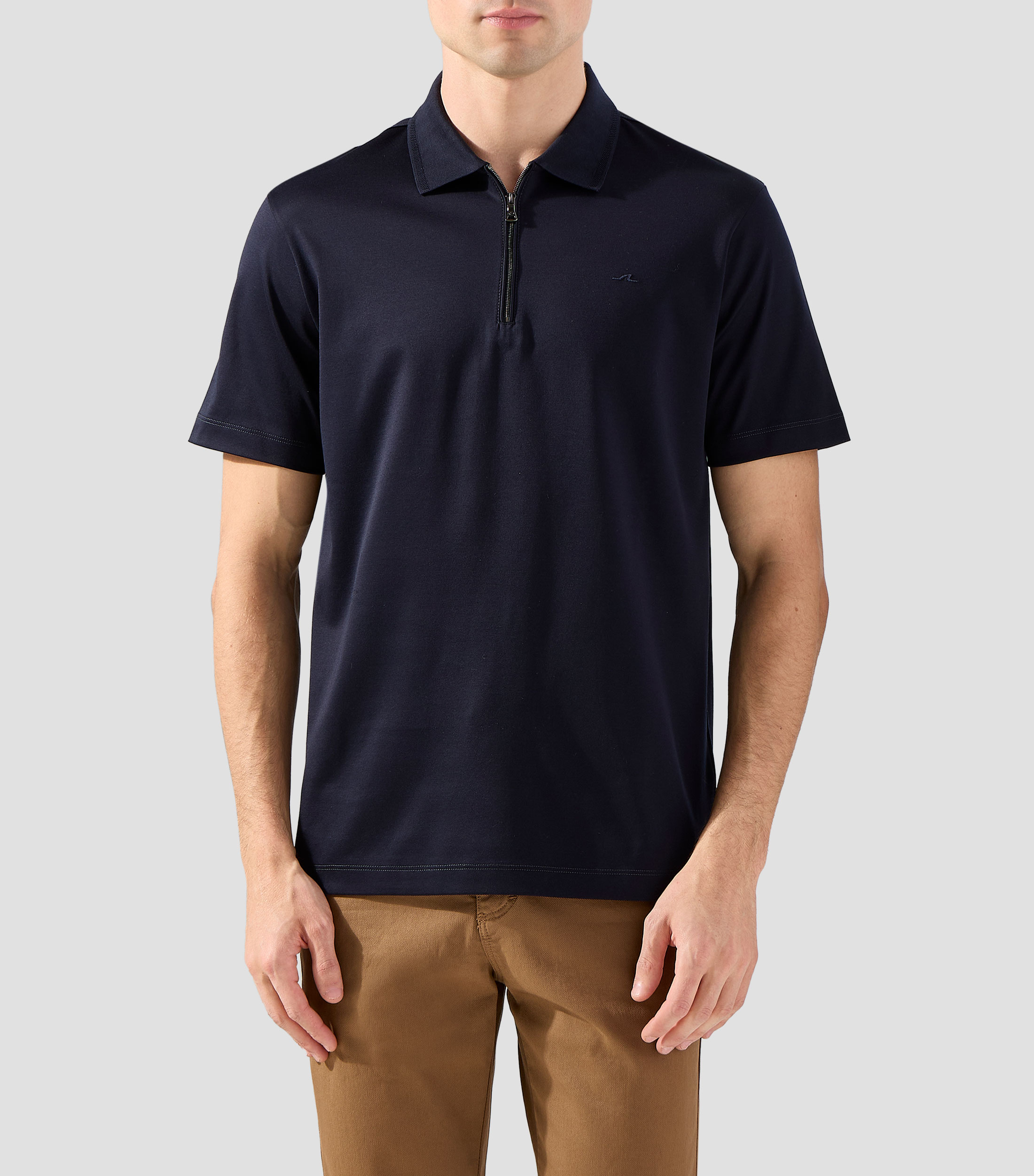 Playera tipo polo con manga corta lisa Hombre