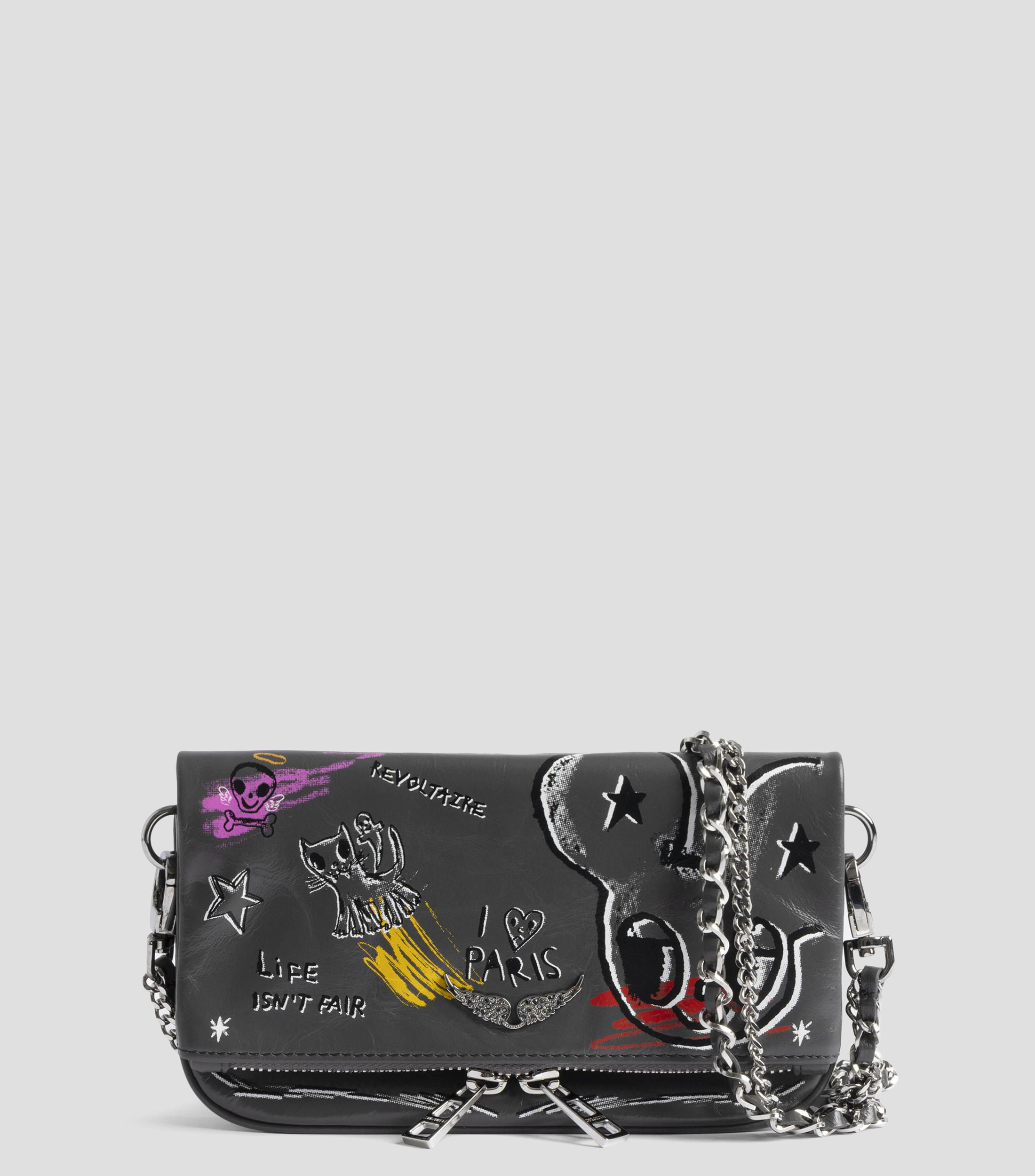 Bolsa clutch en piel Rock Nano Humberto estampada Mujer