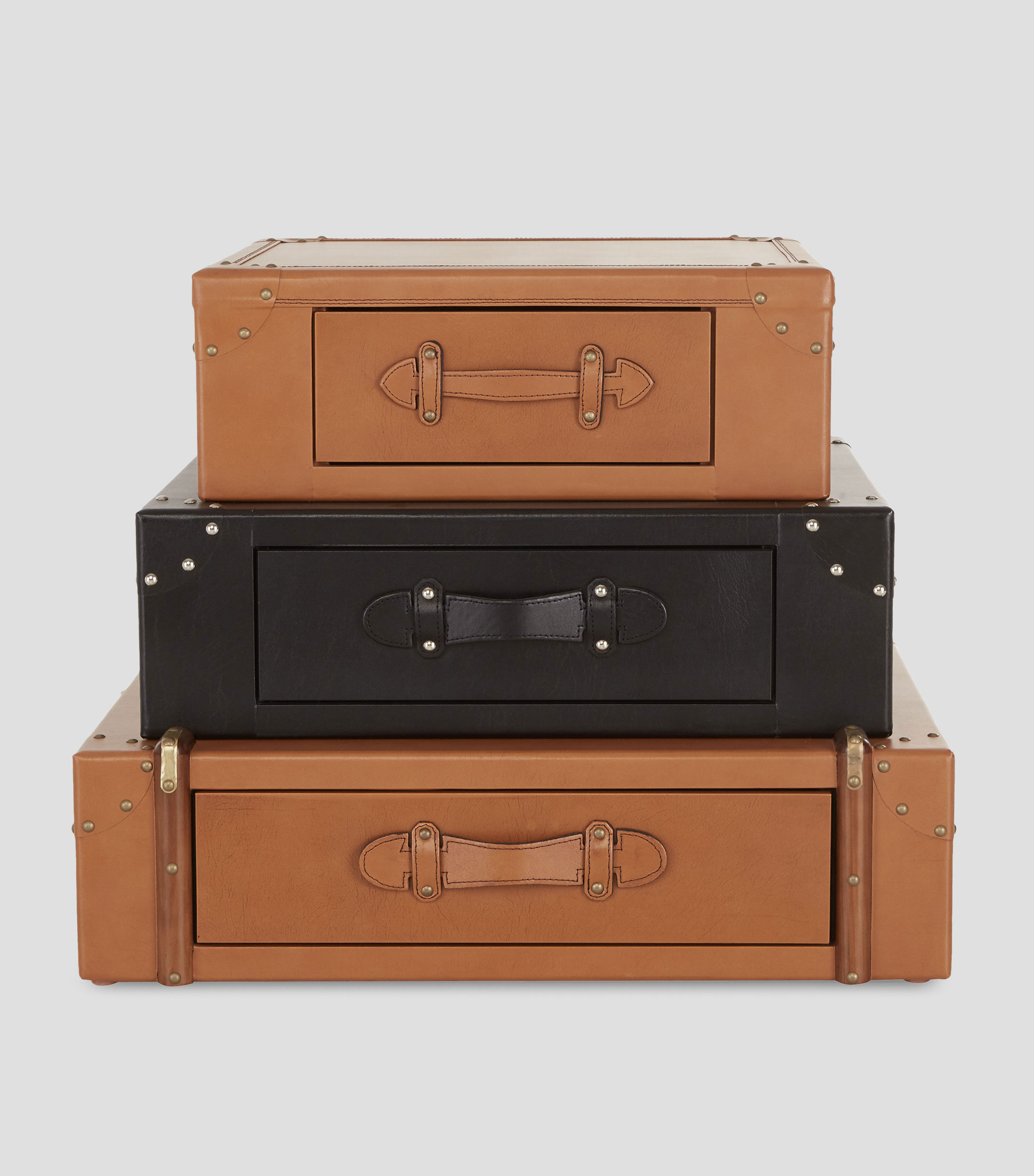 Mesa lateral Maletas Combinadas en piel