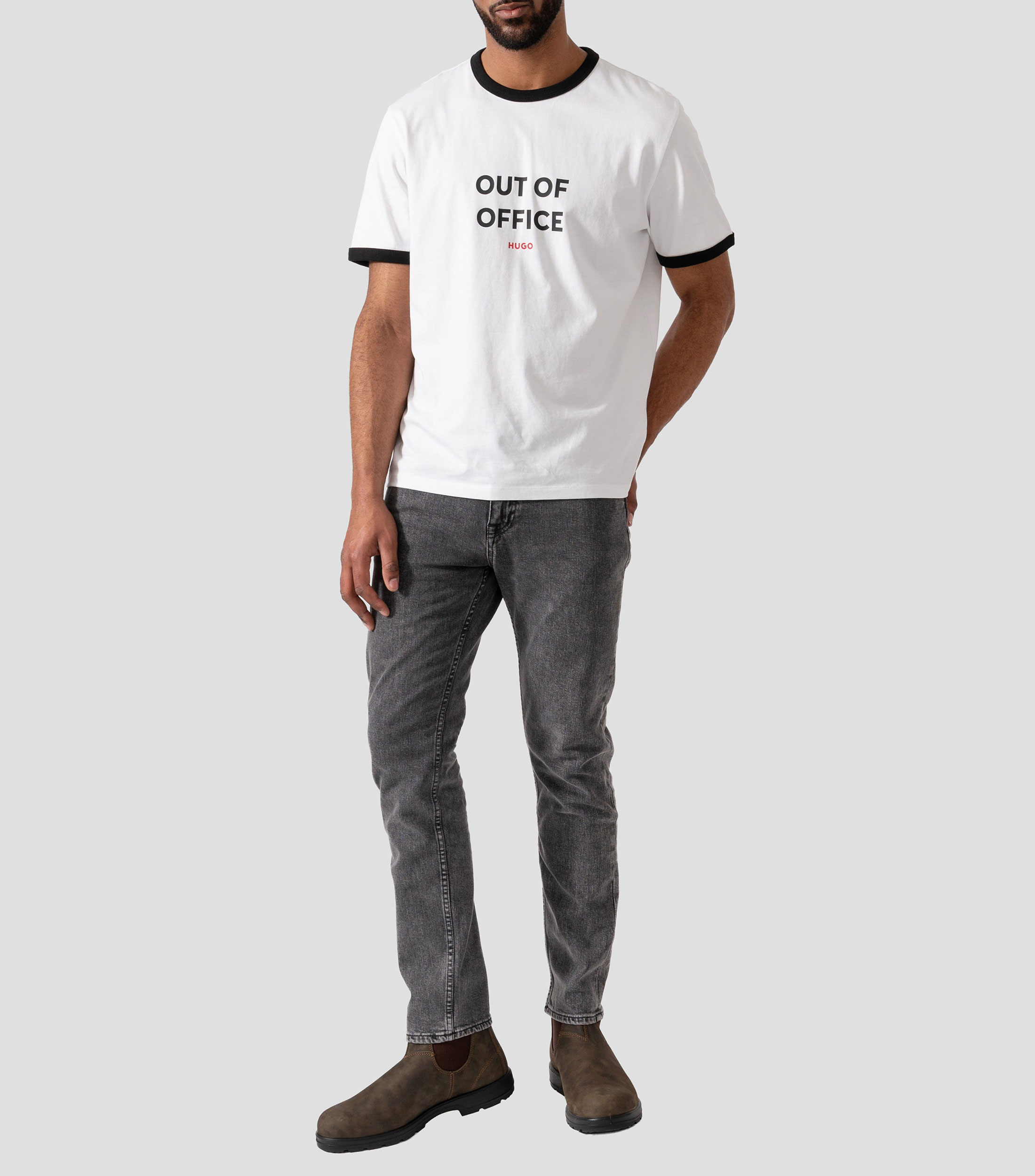 Playera cuello redondo manga corta estampada Hombre
