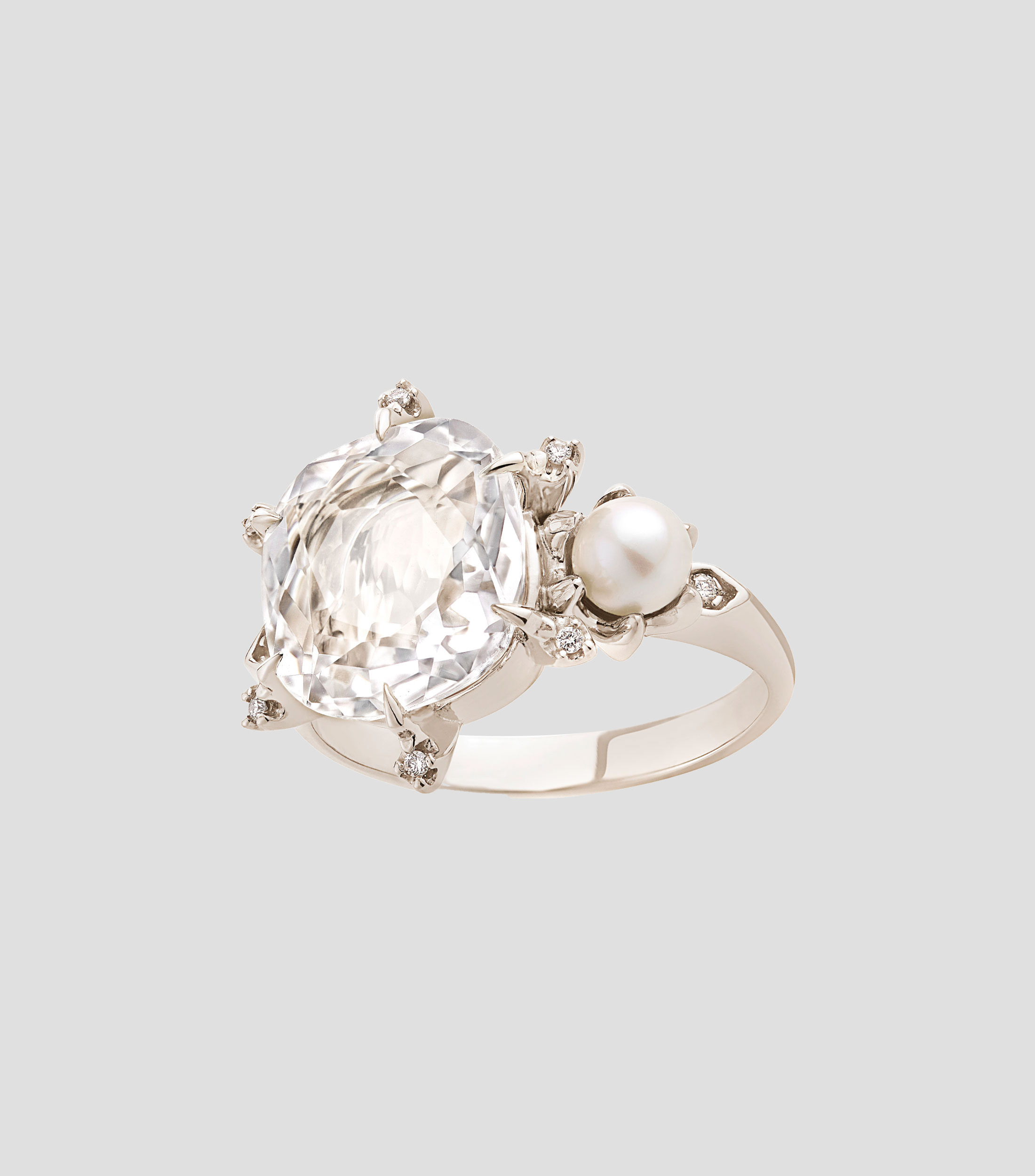 Anillo en oro blanco de 18 kilates Gravity Constellation Mujer