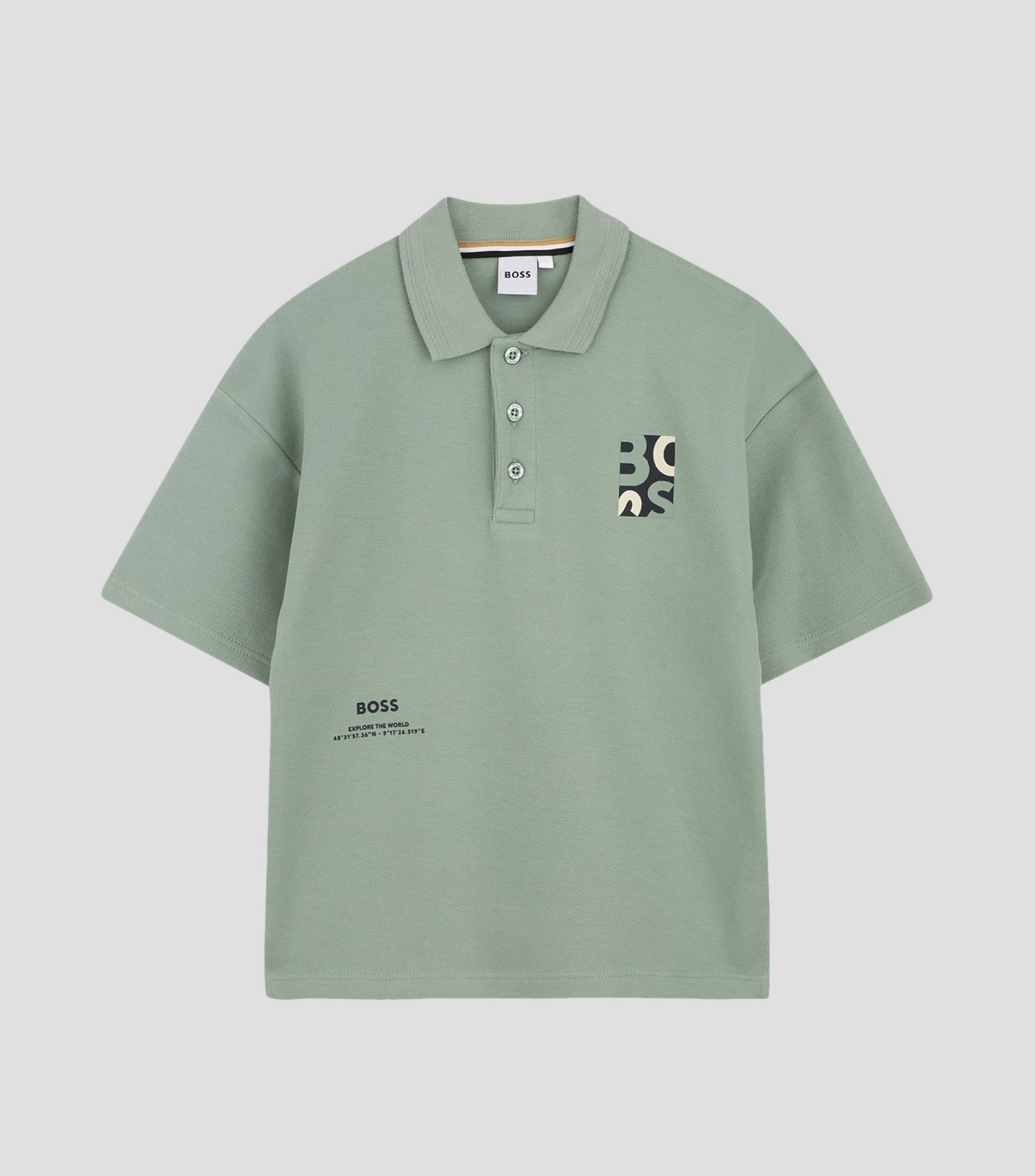 Playera polo manga corta estampada Niño