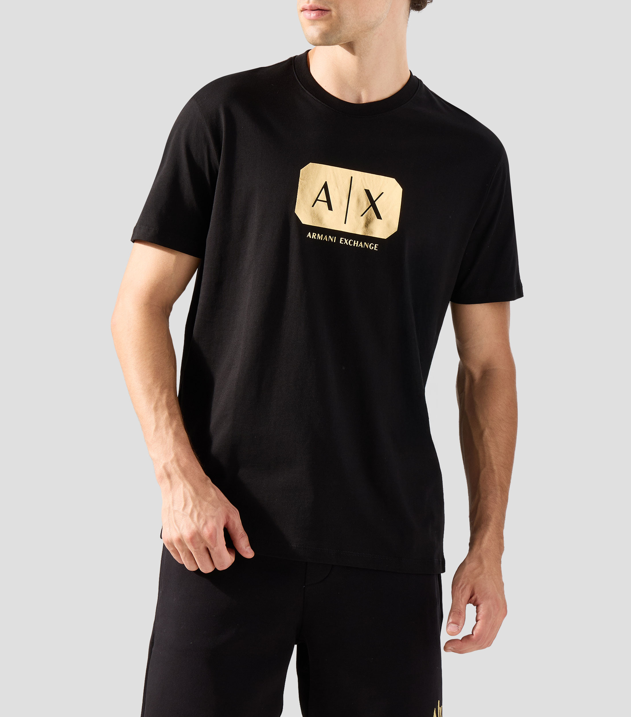 Playera cuello redondo manga corta estampada Hombre