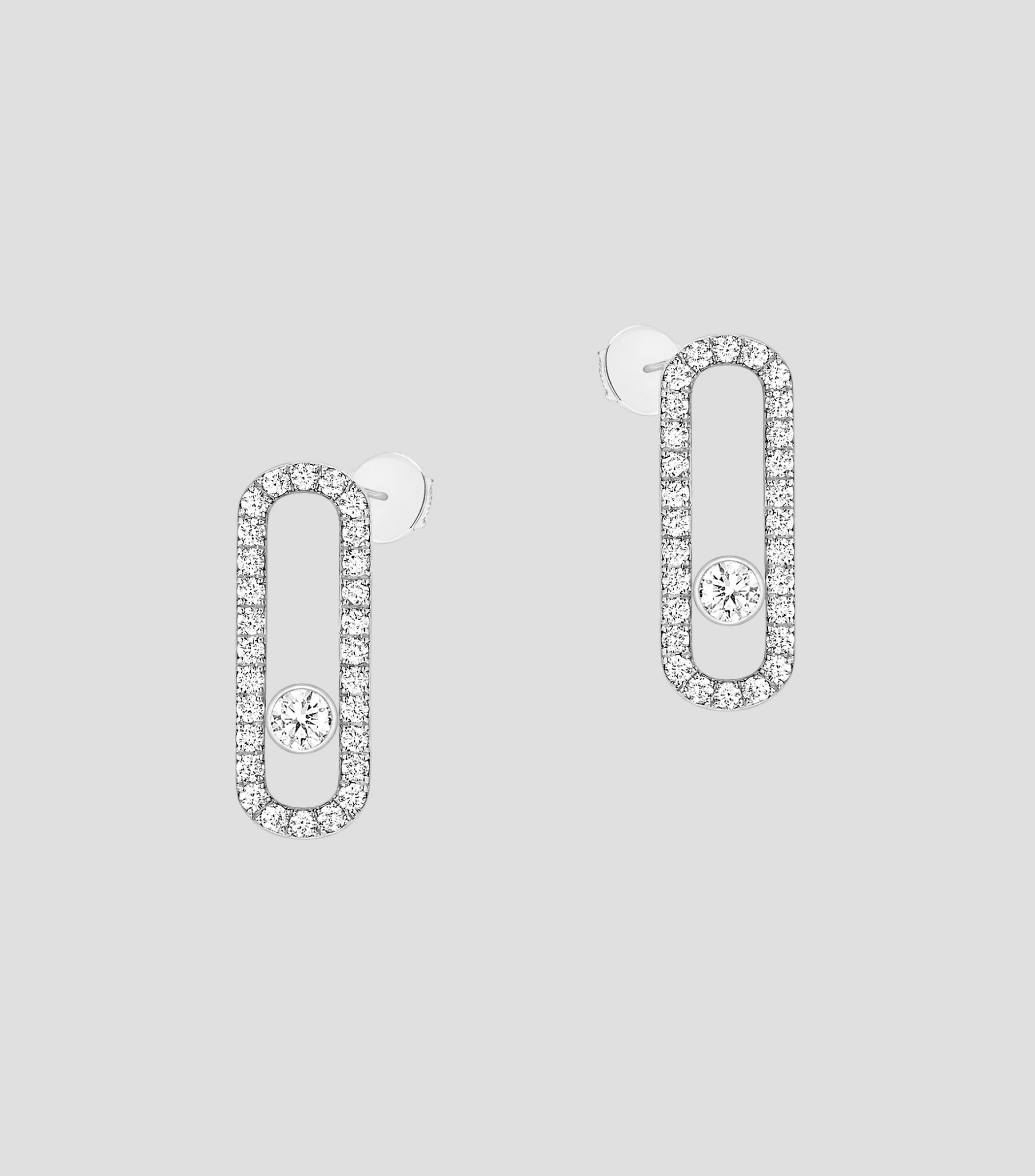 Pendientes en Oro Blanco Mujer