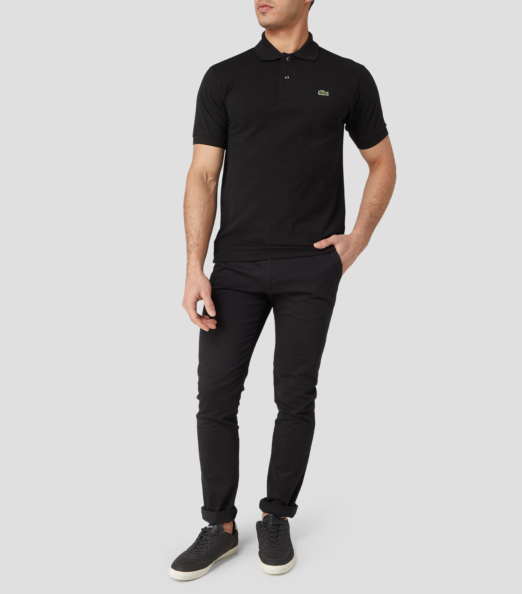 Playera tipo polo con manga corta lisa Hombre