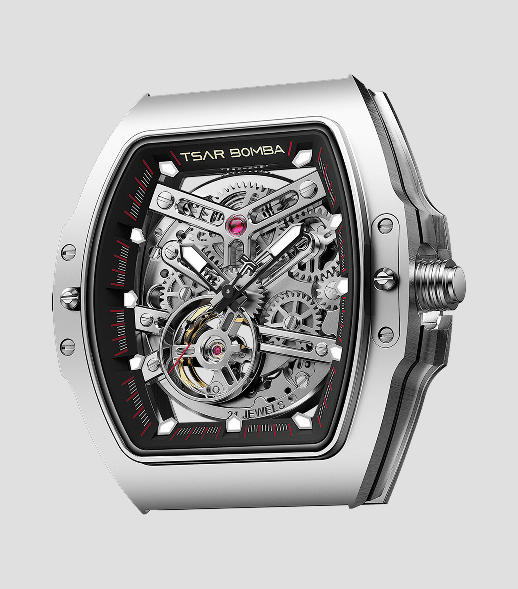 Reloj sin extensible para Hombre Atómico deportivo plateado