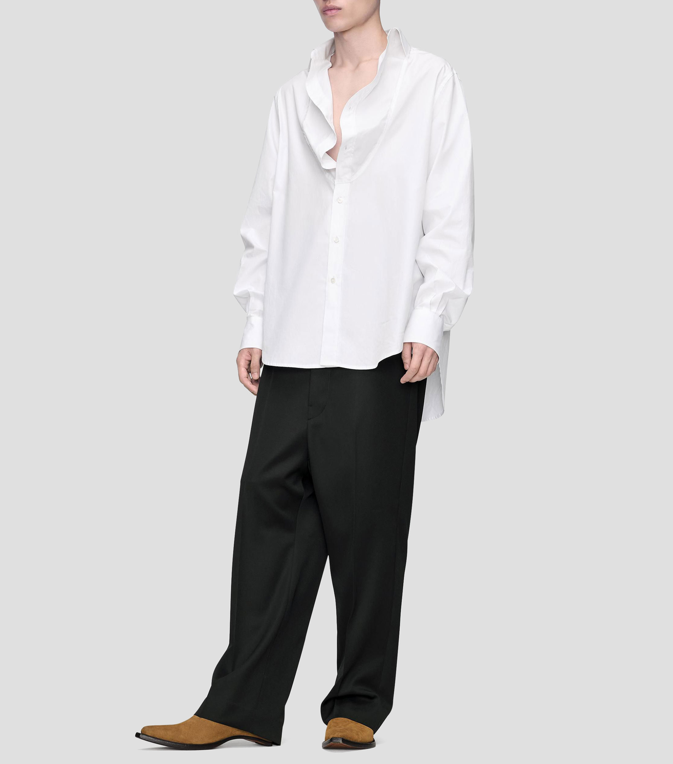 Camisa lisa manga larga Hombre