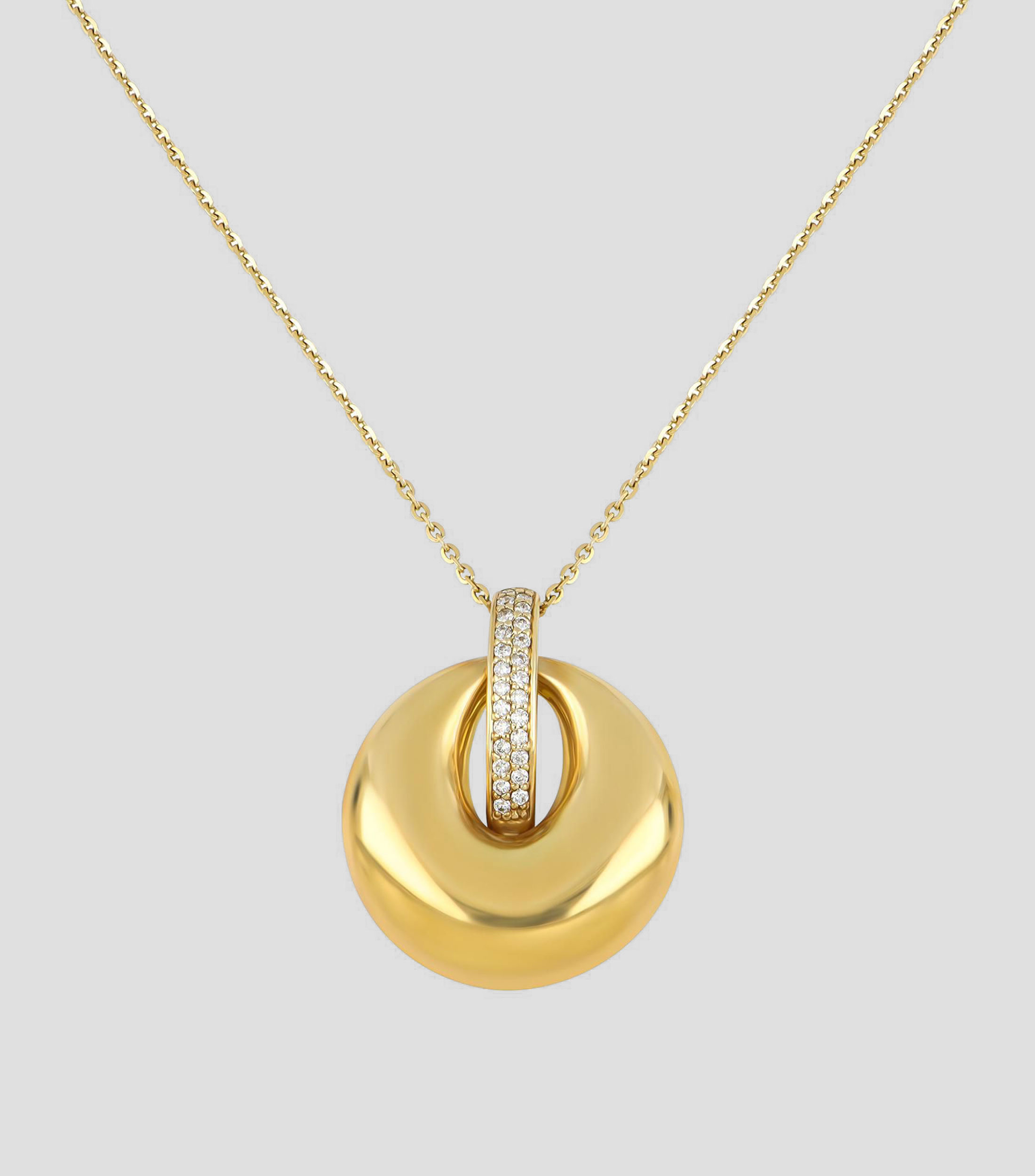 Gargantilla en oro amarillo de 14 kilates con diamante Mujer