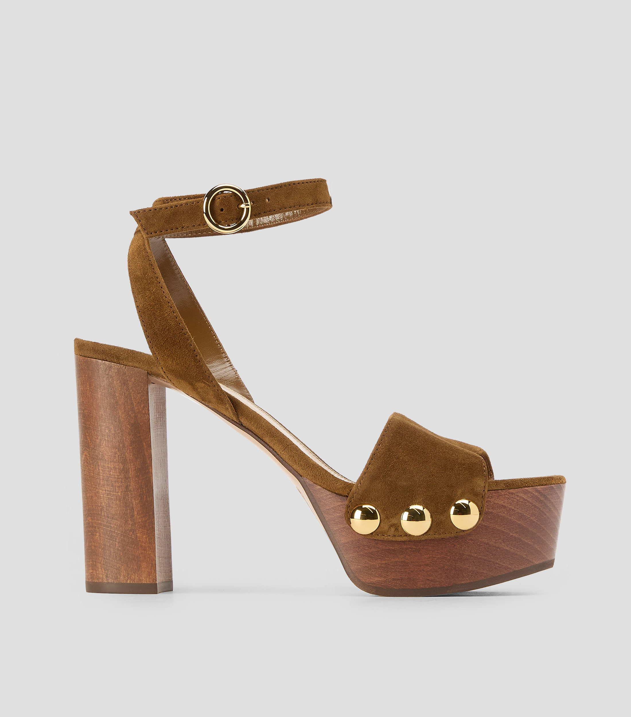 Sandalias con tacón alto media luna Mujer