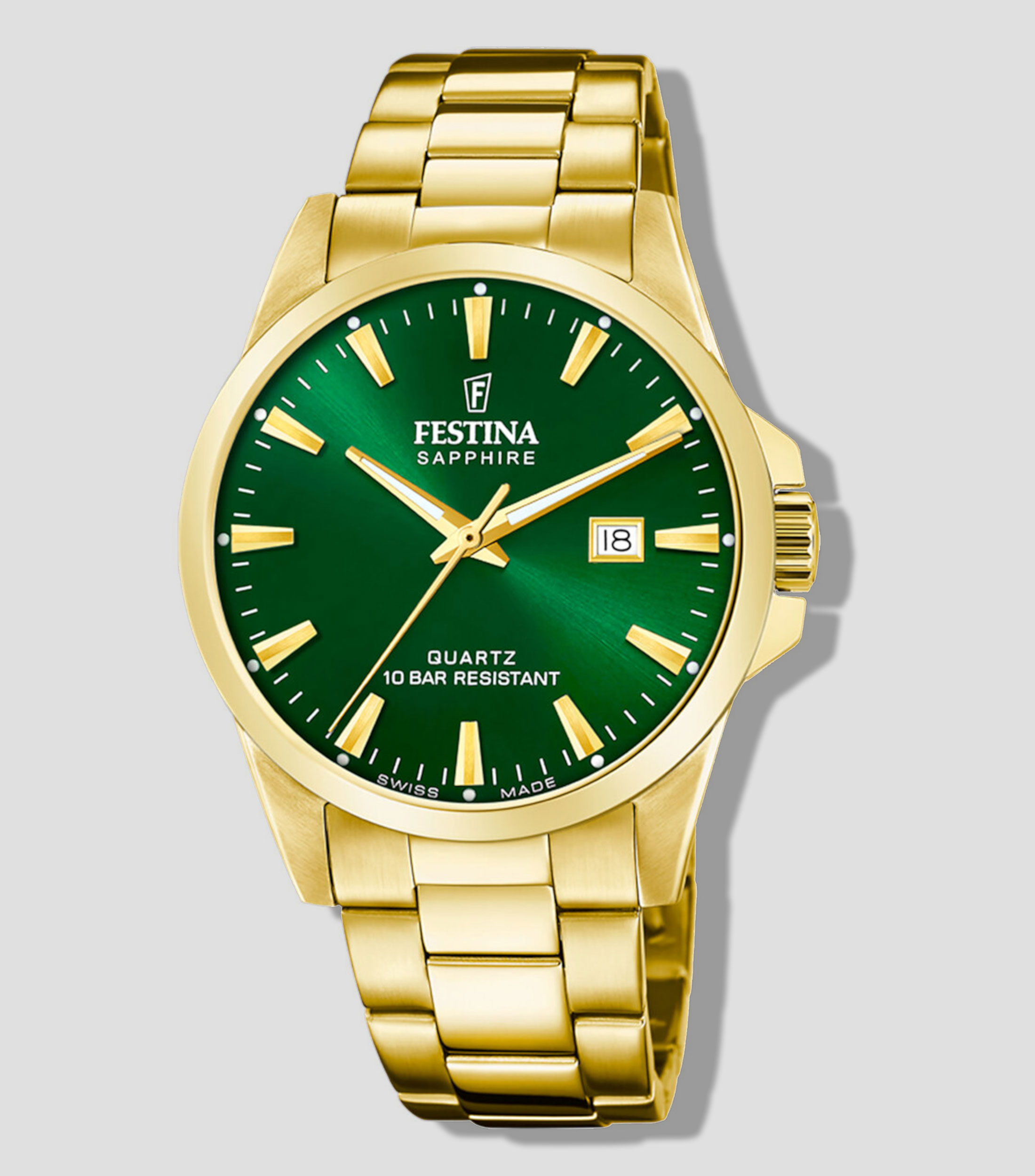 Reloj para hombre Acero Clásico De vestir, Dorado