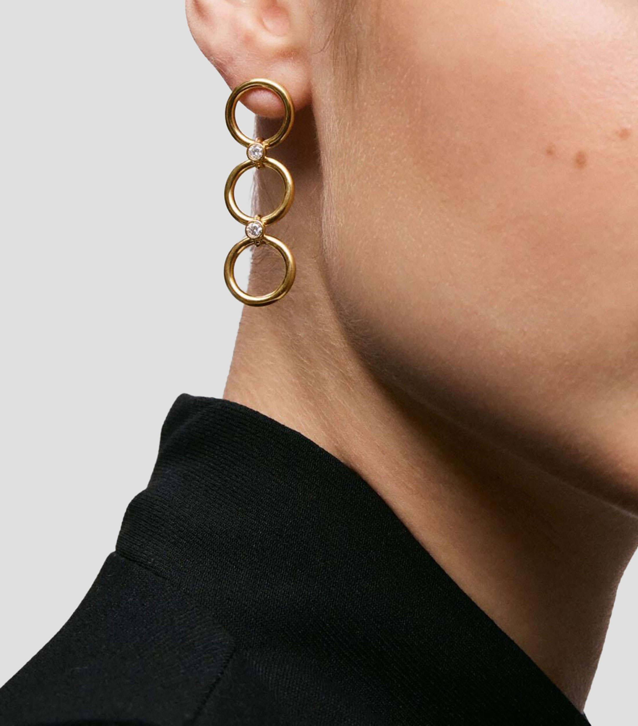 Aretes en Plata .925 con diamantes Straight Mujer