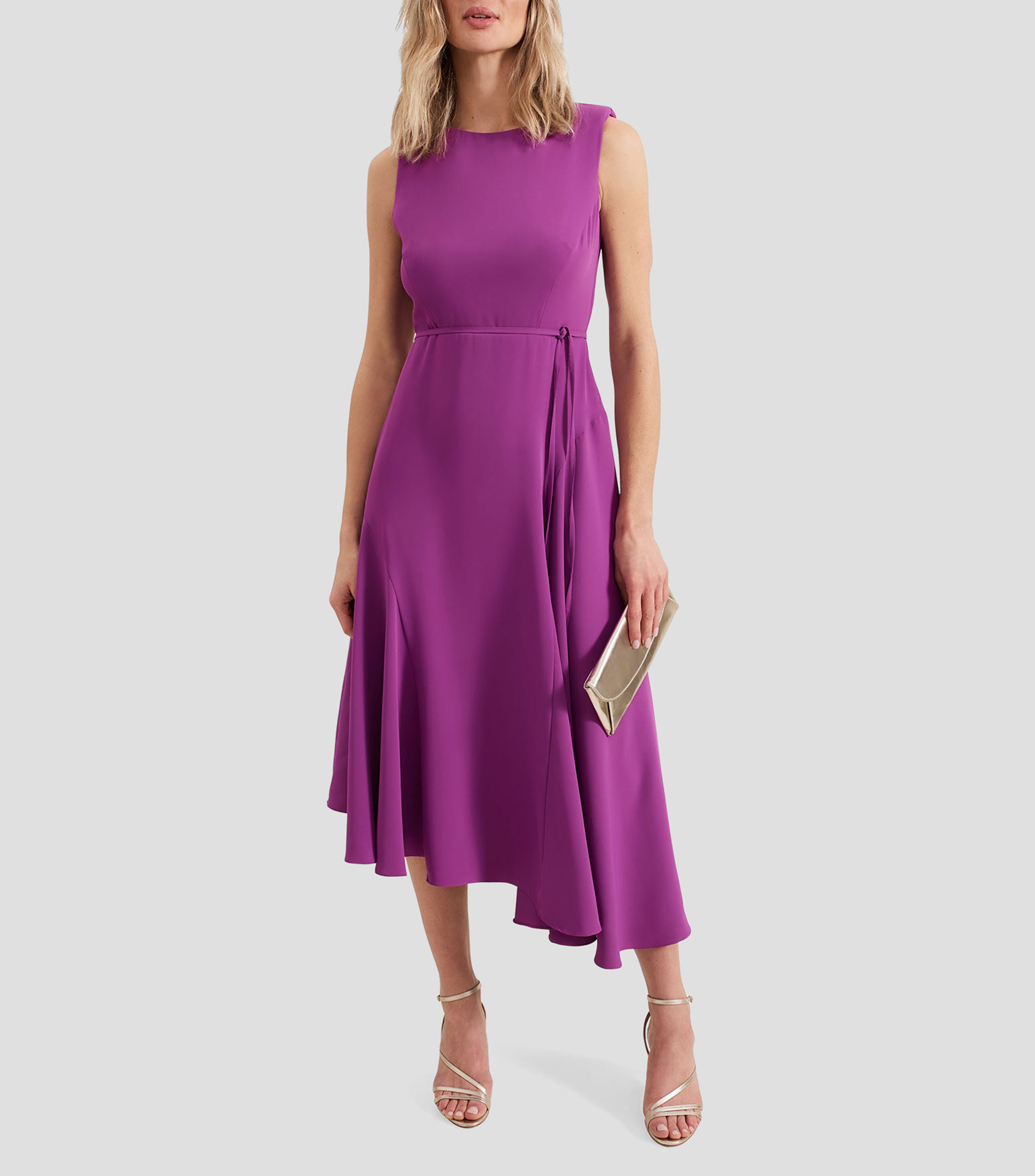 Vestido midi asimetrico Maya Plain Mujer