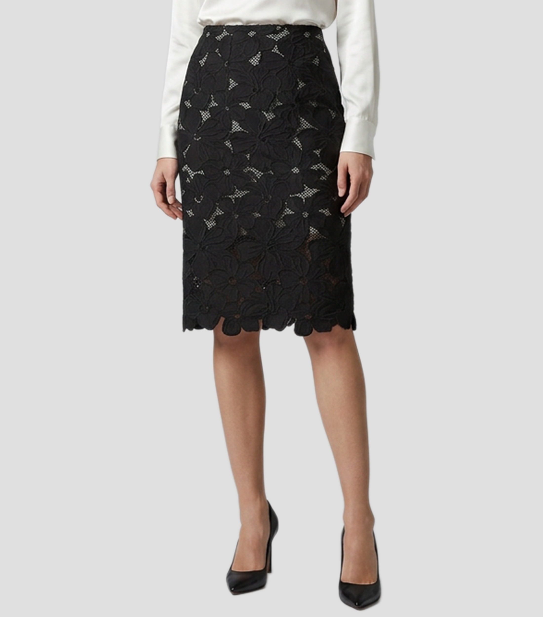 Falda midi recta fantasía Mujer