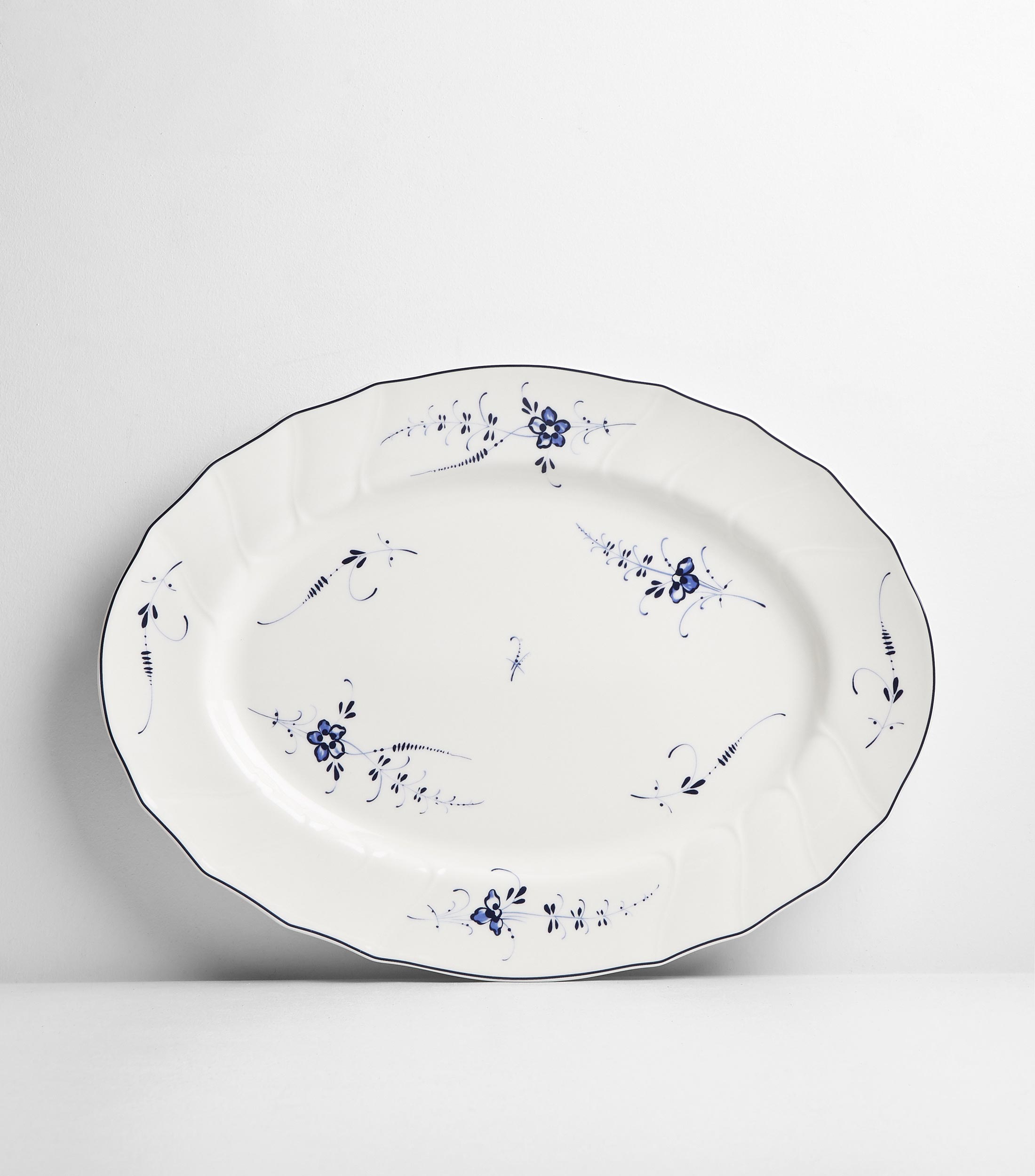 Plato fuente floral ovalado Old Luxemb