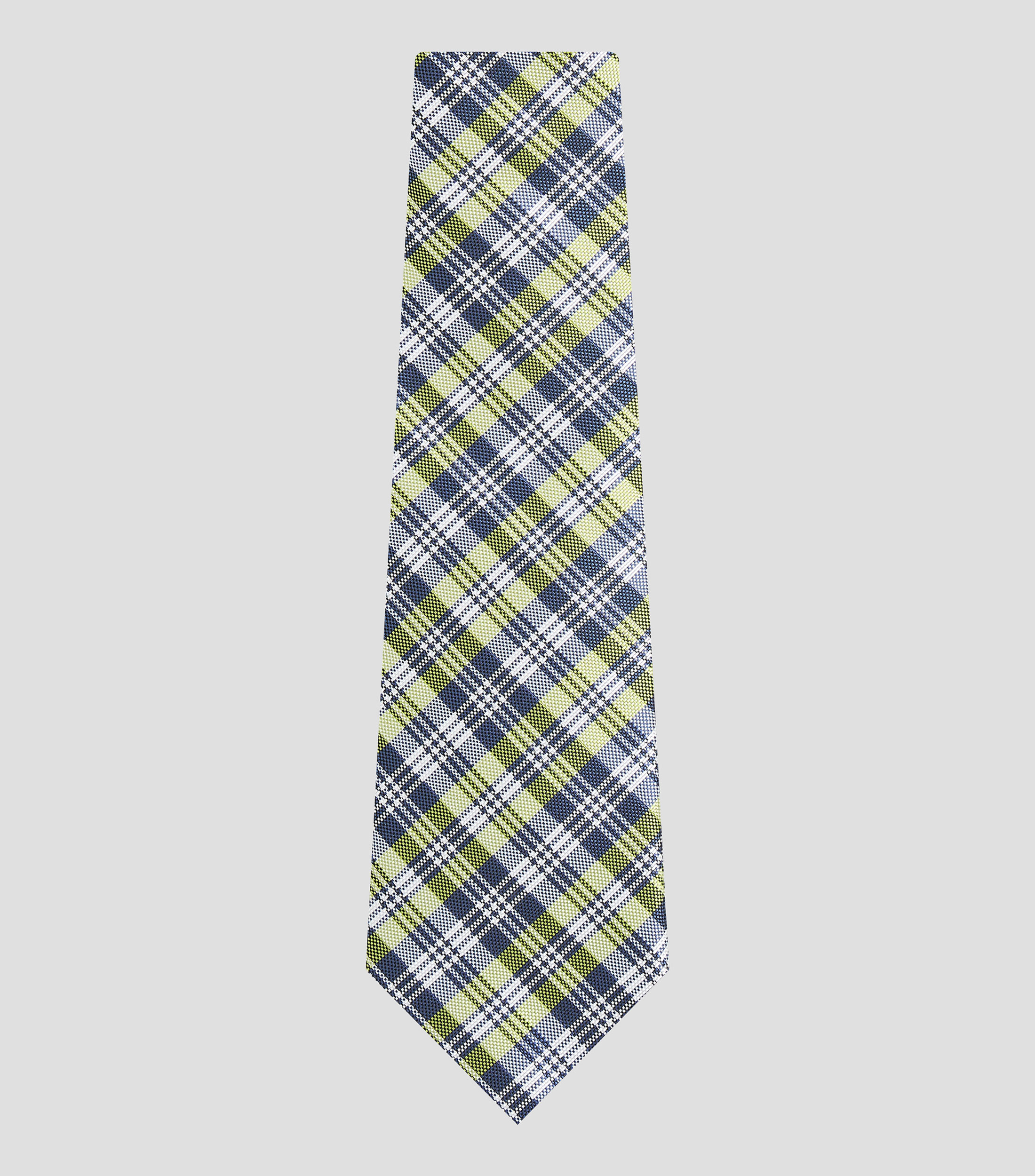 Corbata ancha de seda a cuadros
