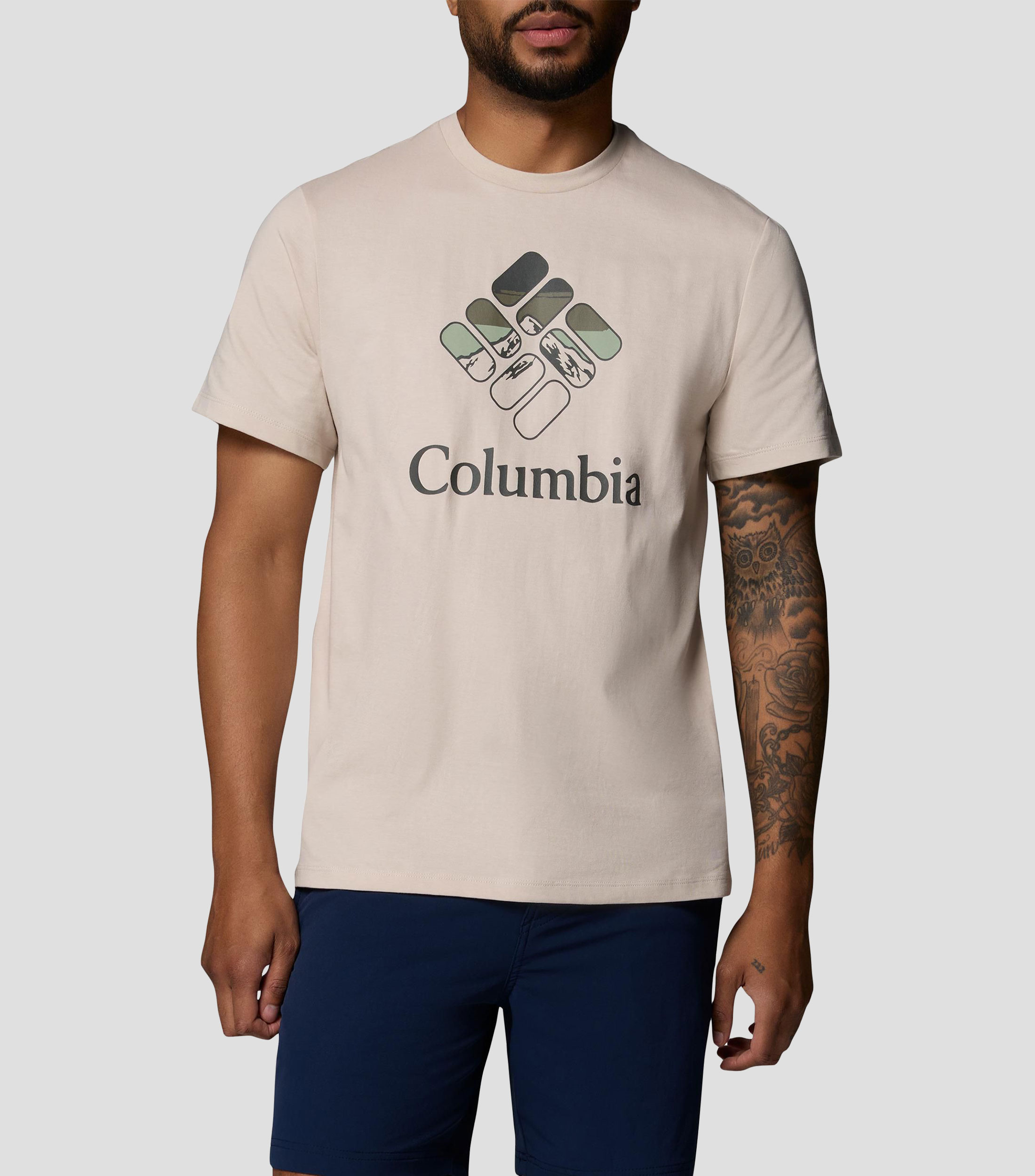 Playera cuello redondo manga corta estampado Hombre