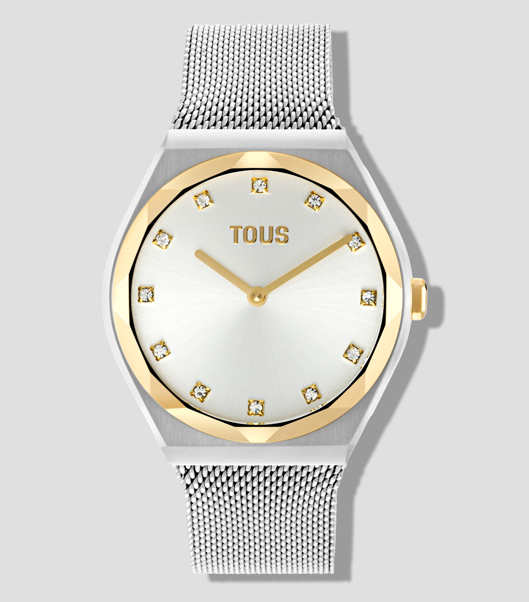 Reloj para Mujer Karat Round Mesh, Casual, Plateado, Dorado