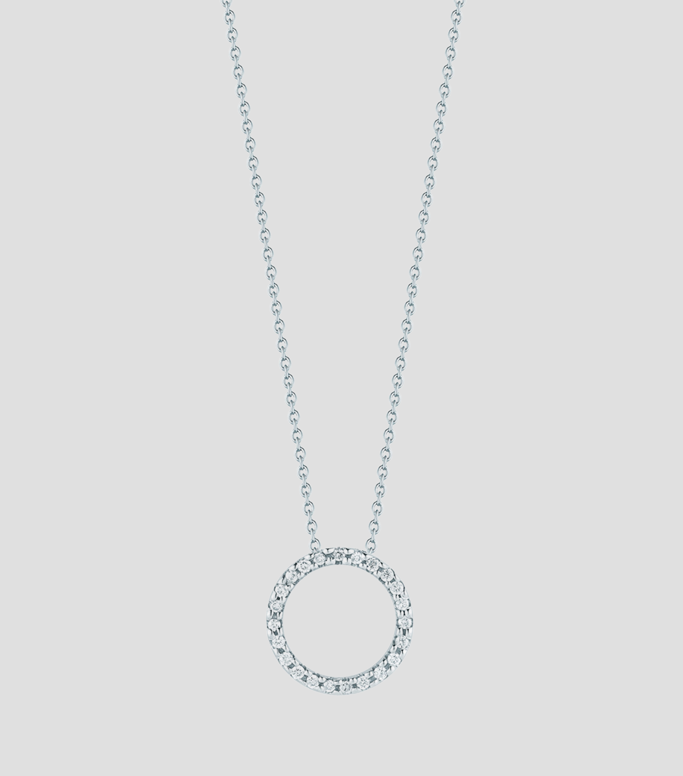 Collar en oro blanco de 18 kilates con diamantes Circle of Life Mujer