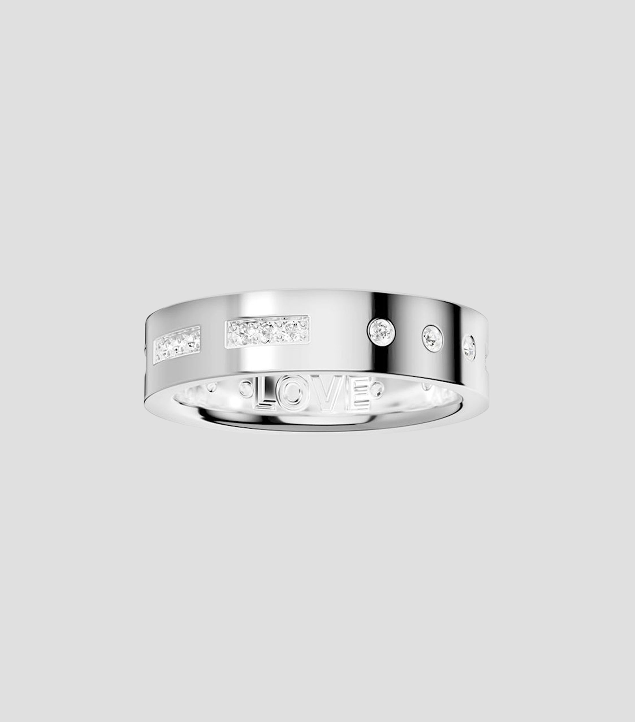 Anillo Morse Code Morse Love con circonia cúbica Mujer