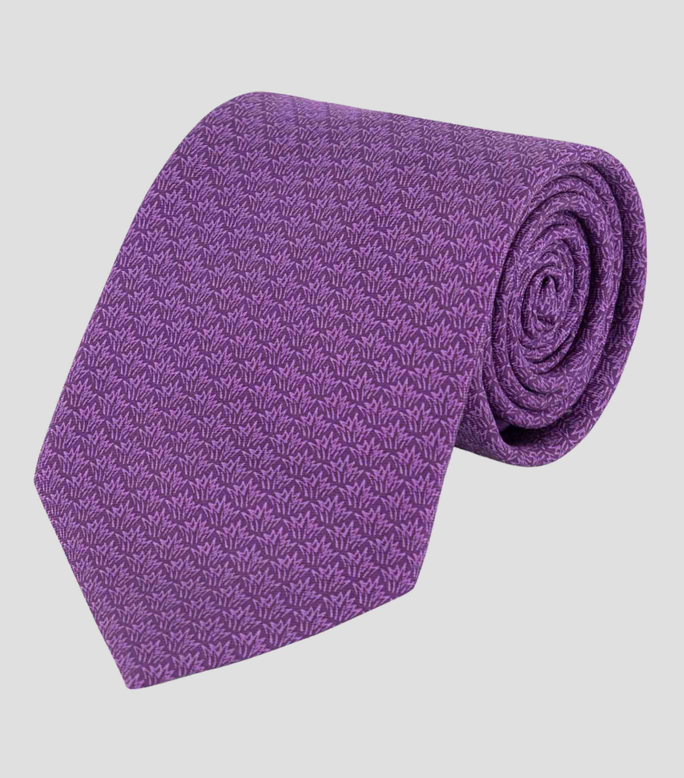 Corbata ancha en seda con estampado de campos de agave
