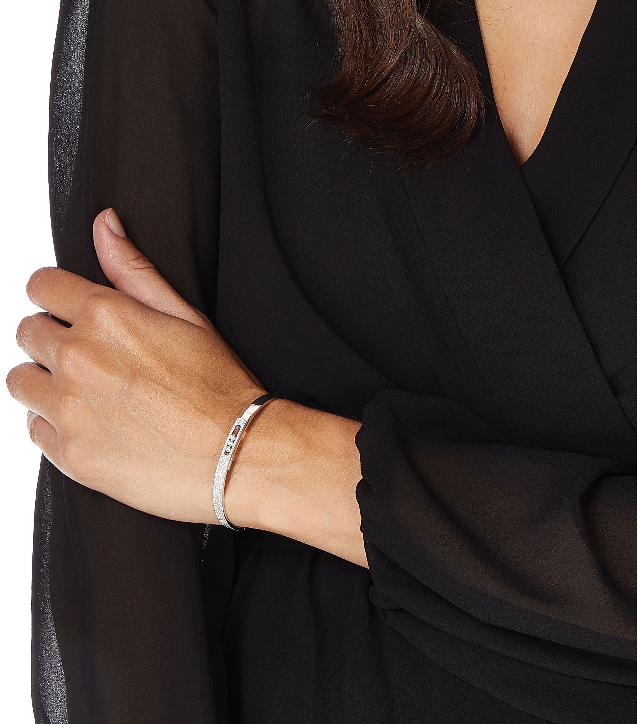 Brazalete en oro 18 Kts Bangle Move Noa Pm Pavé Mujer