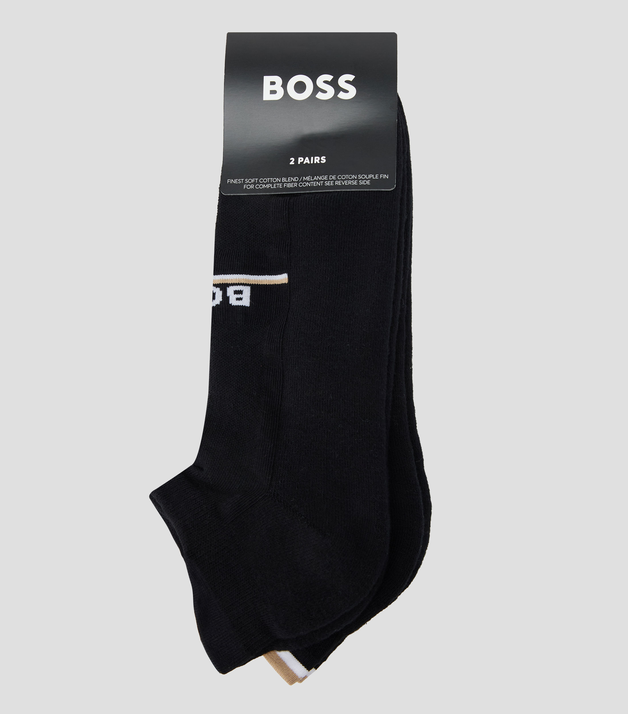 Set de dos calcetines tobilleros con logotipos Hombre