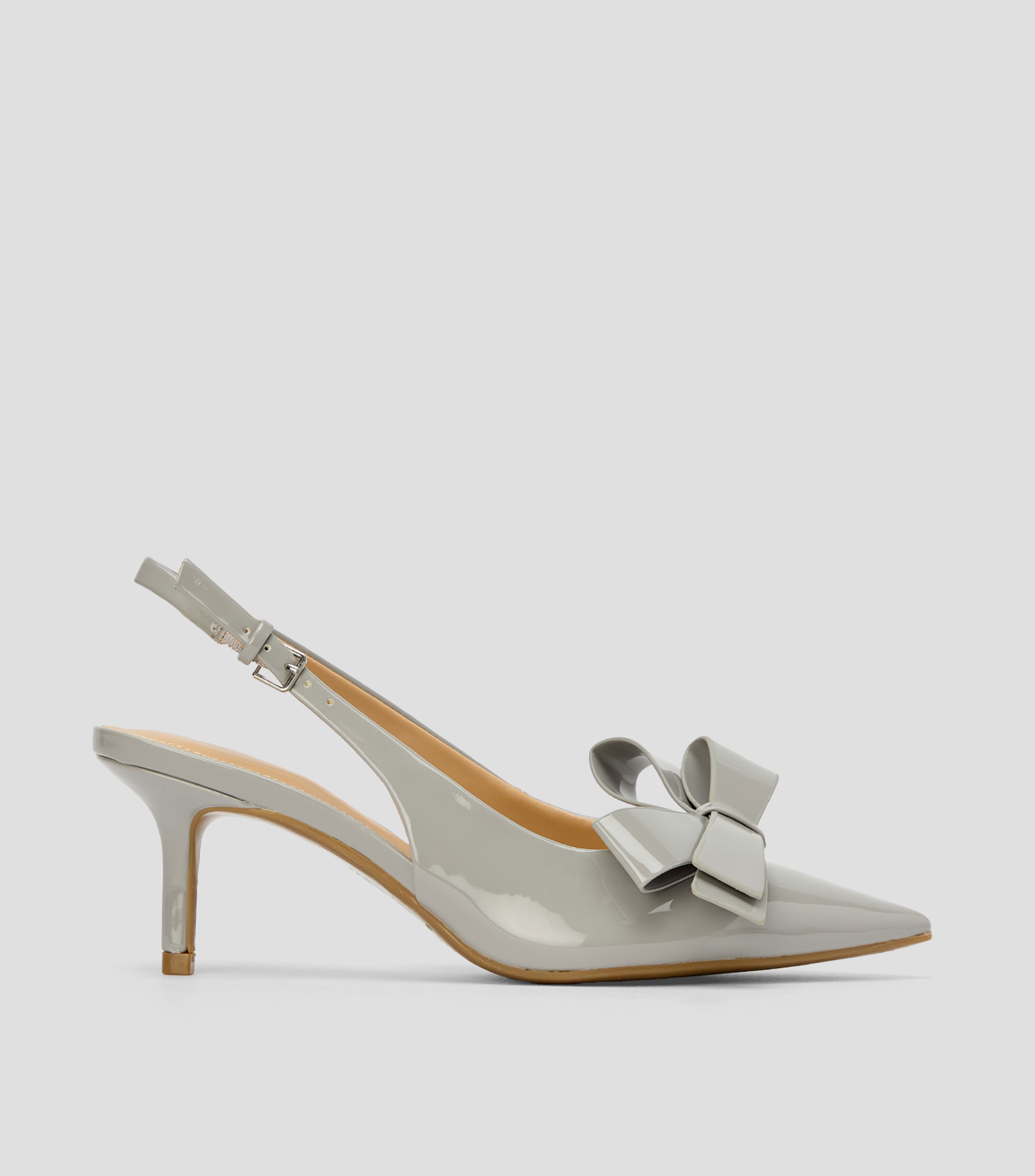 Zapatillas slingback tacón mediano de aguja lisas Mujer