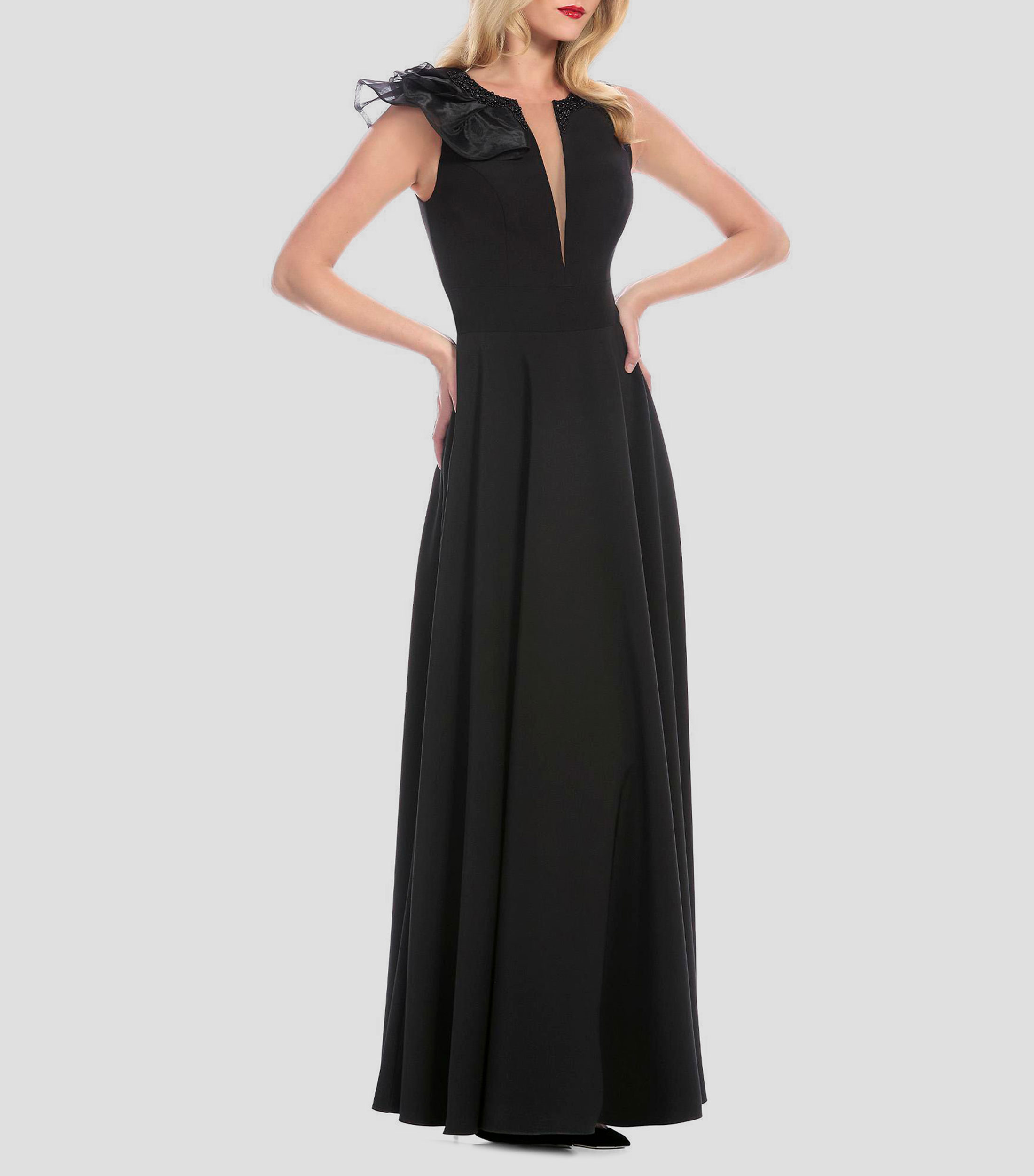 Vestido de fiesta largo liso Mujer