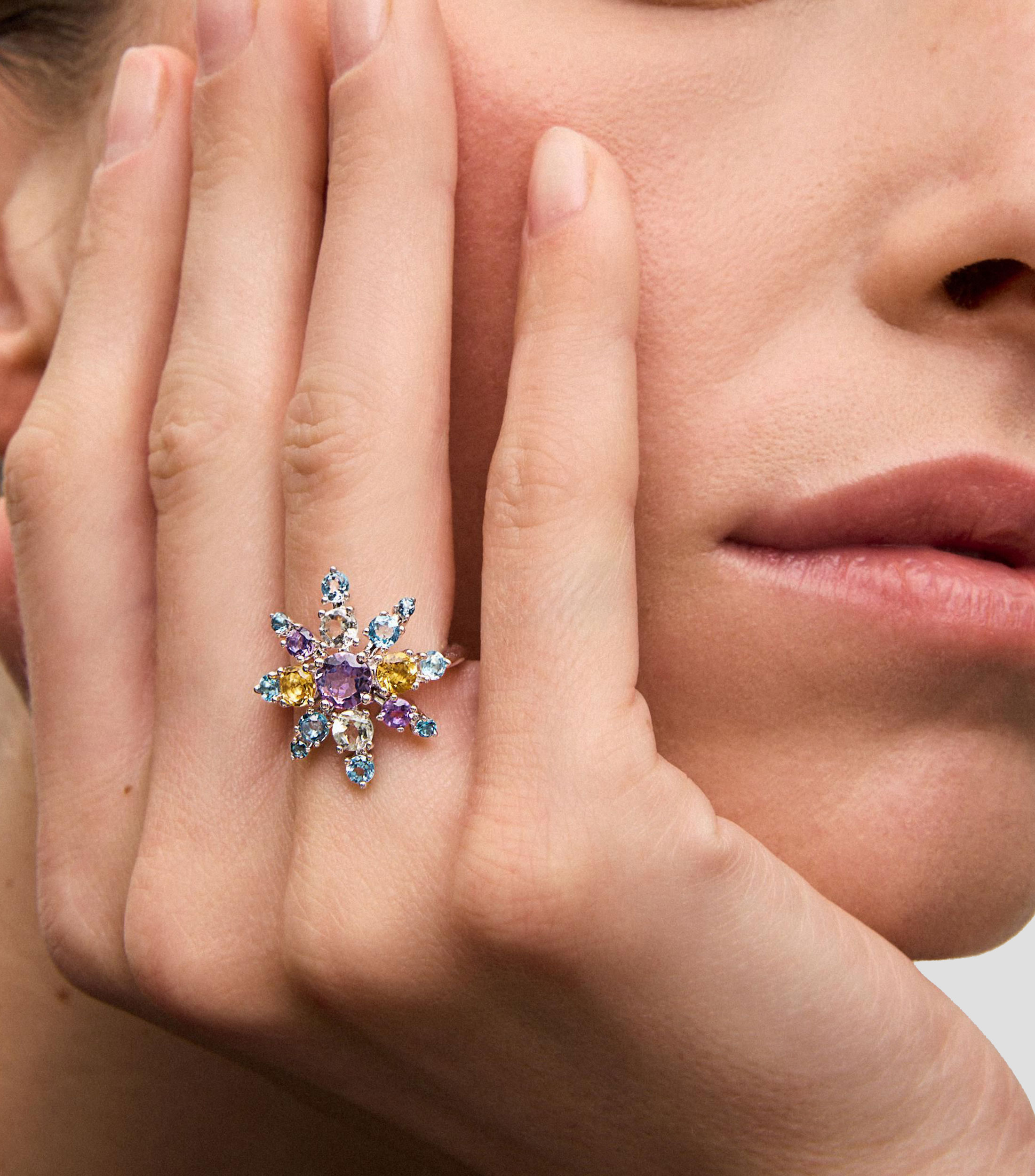 Anillo en plata .925 con diamante Mujer