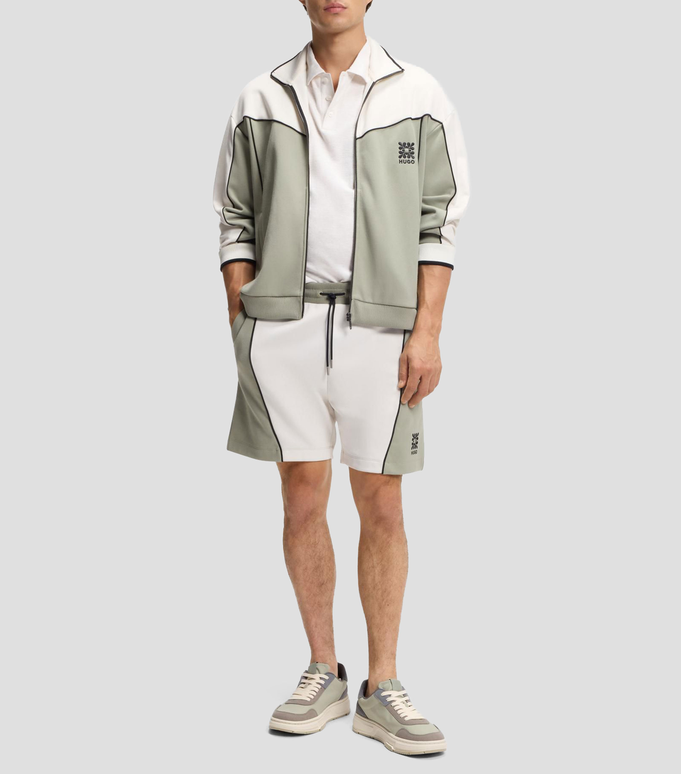 Polo slim en interlock flameado Hombre