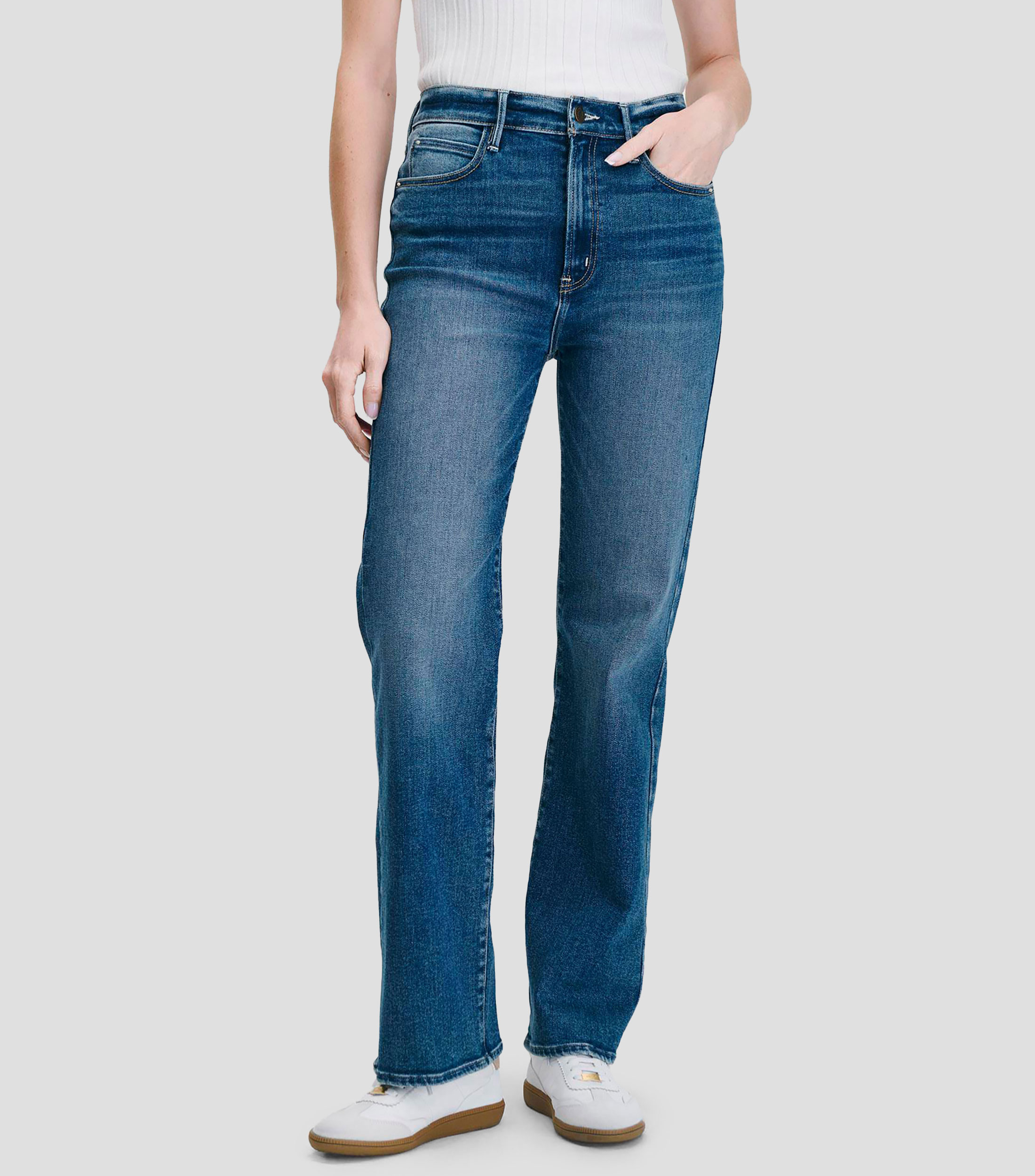 Jeans rectos tiro alto Mujer