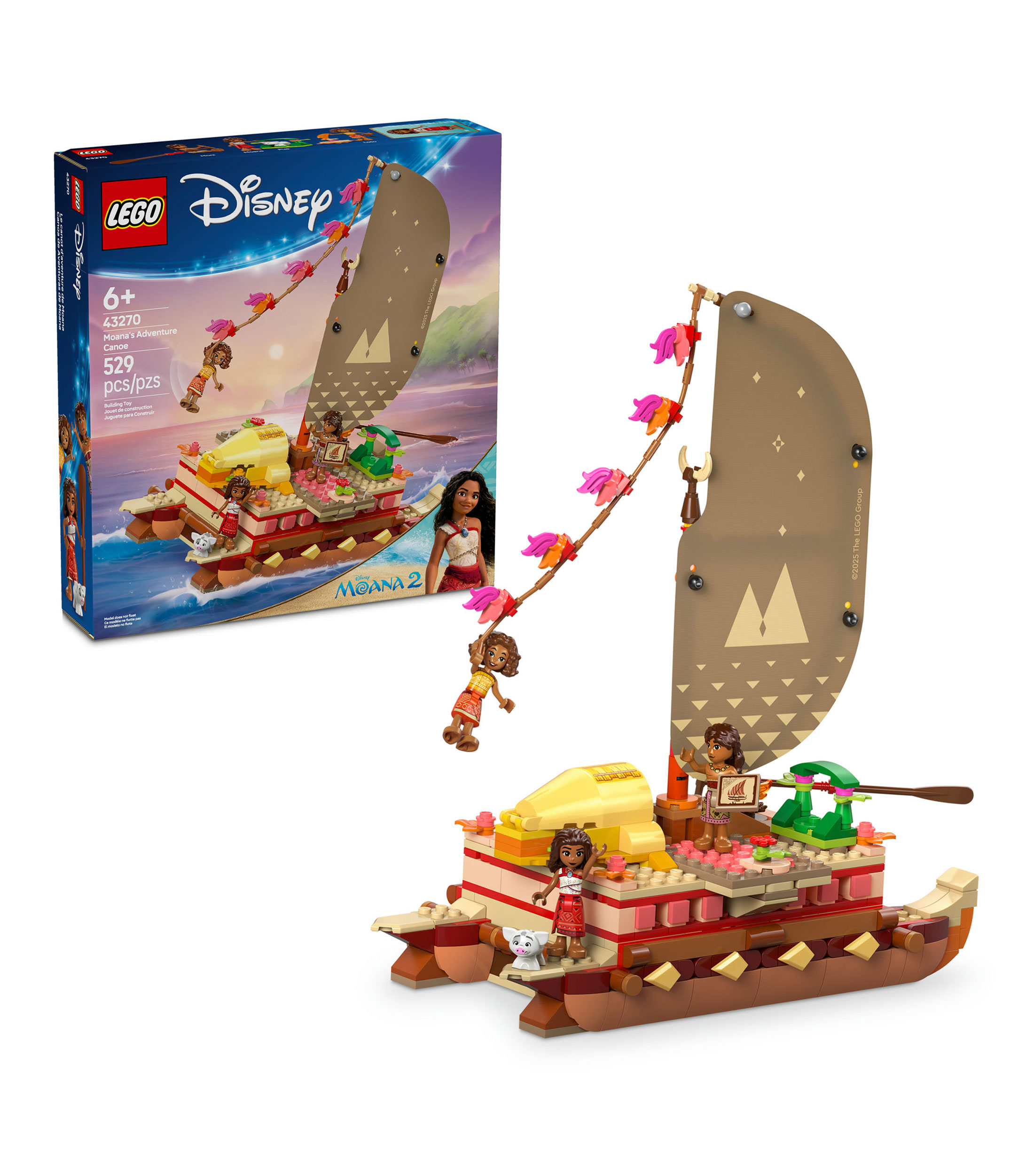 Lego Disney Canoa de Aventuras de Moana Juguete 43270