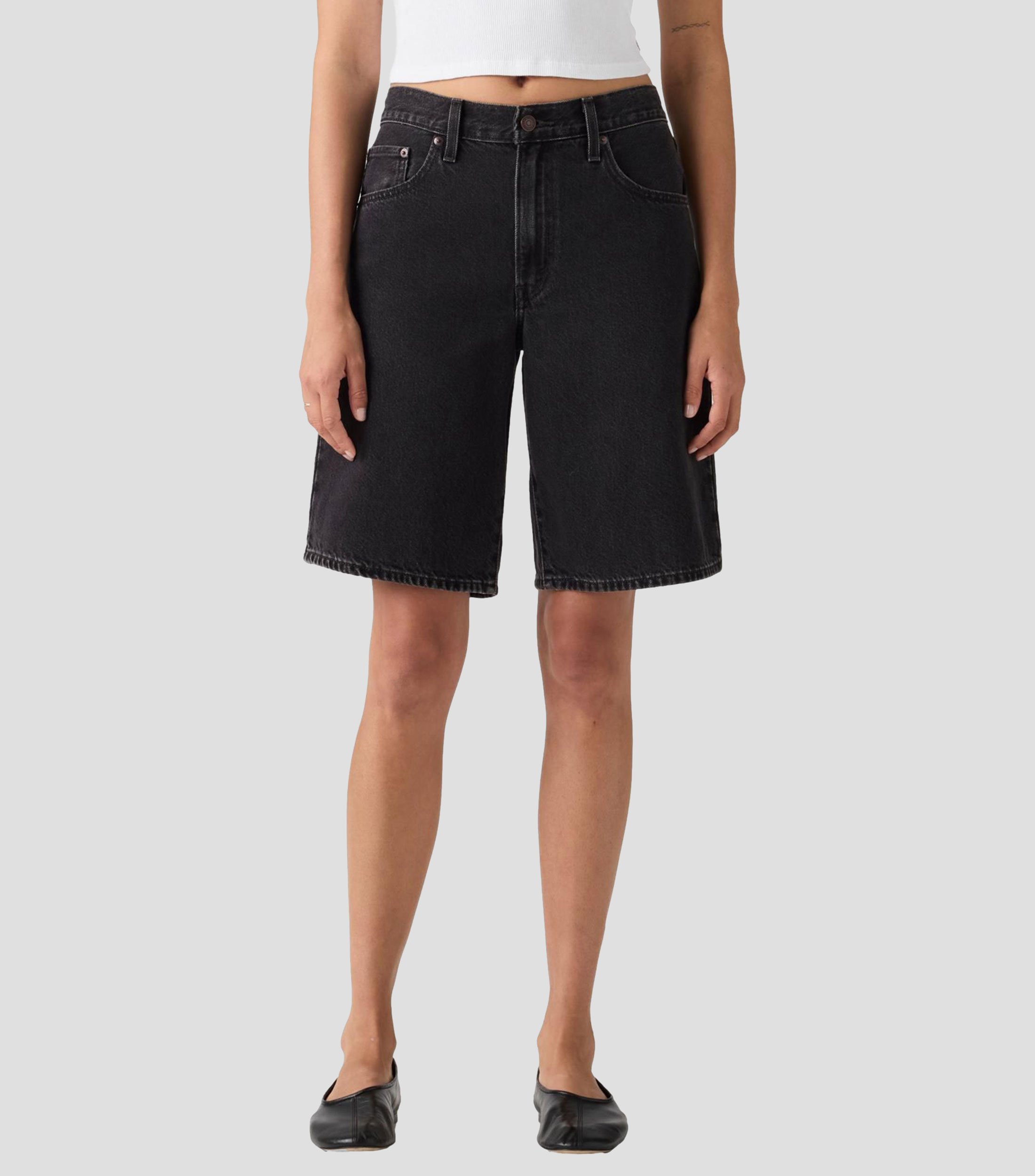 Short de mezclilla liso Mujer