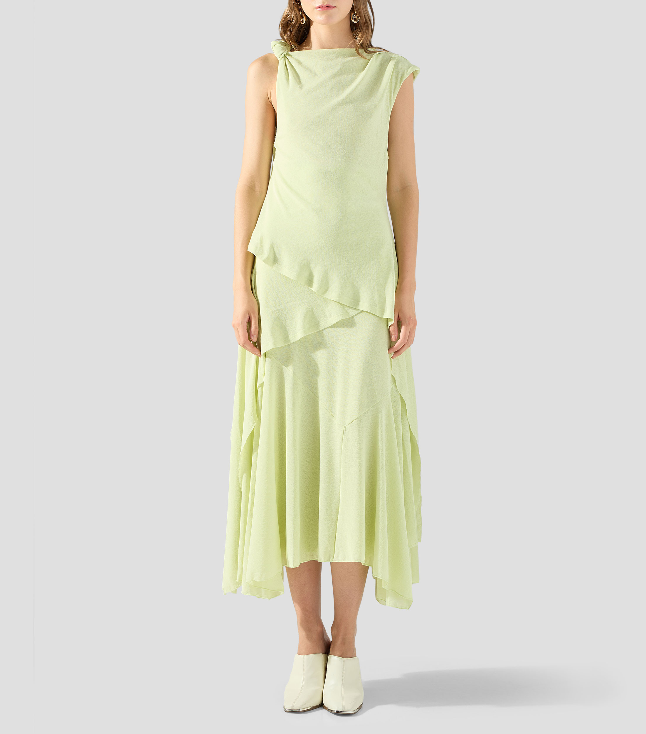 Vestido largo liso Mujer